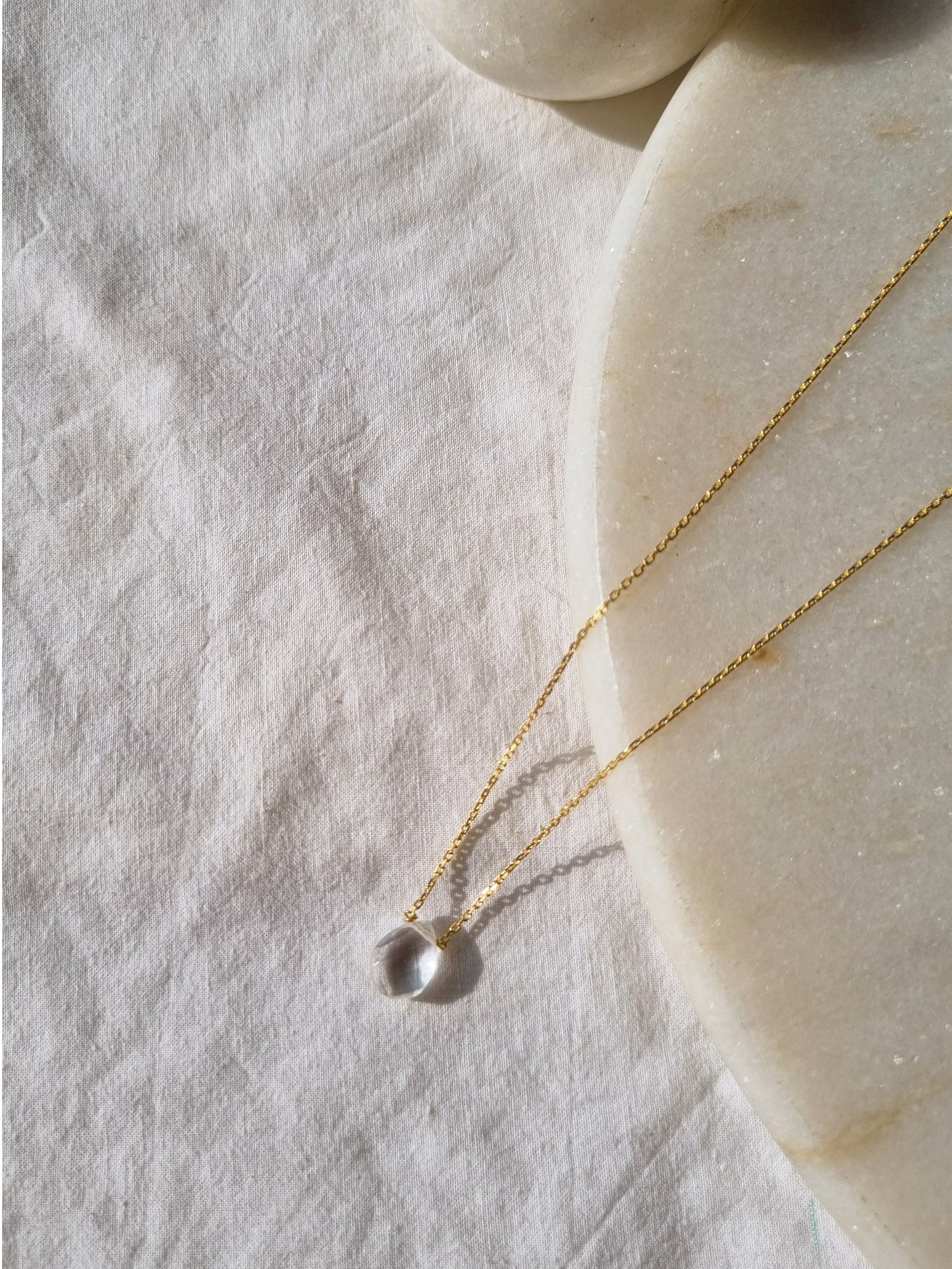 iyate - Clear Quartz Almond Shaped Drop Pendant