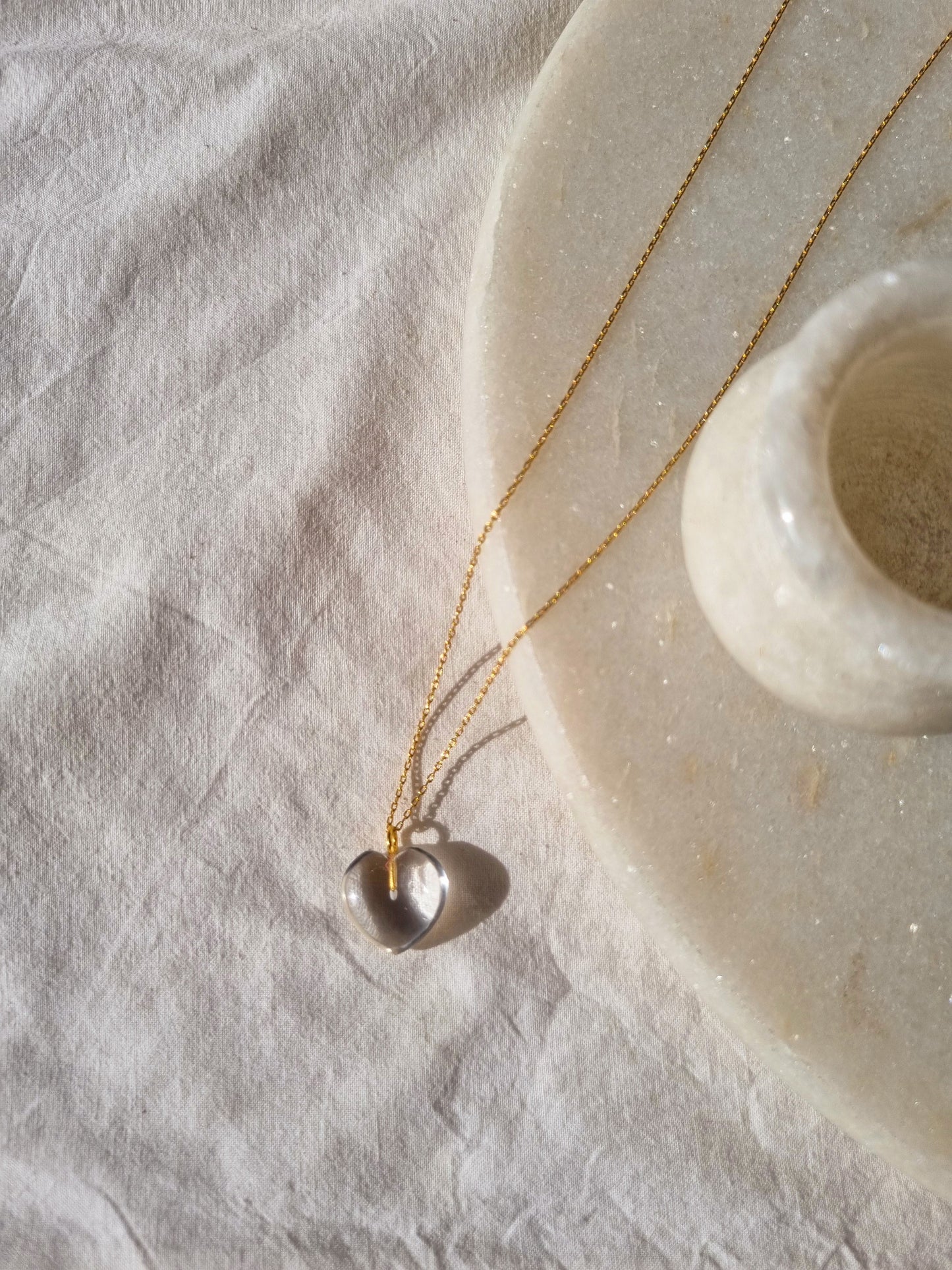 adya - Clear Quartz Heart Pendant