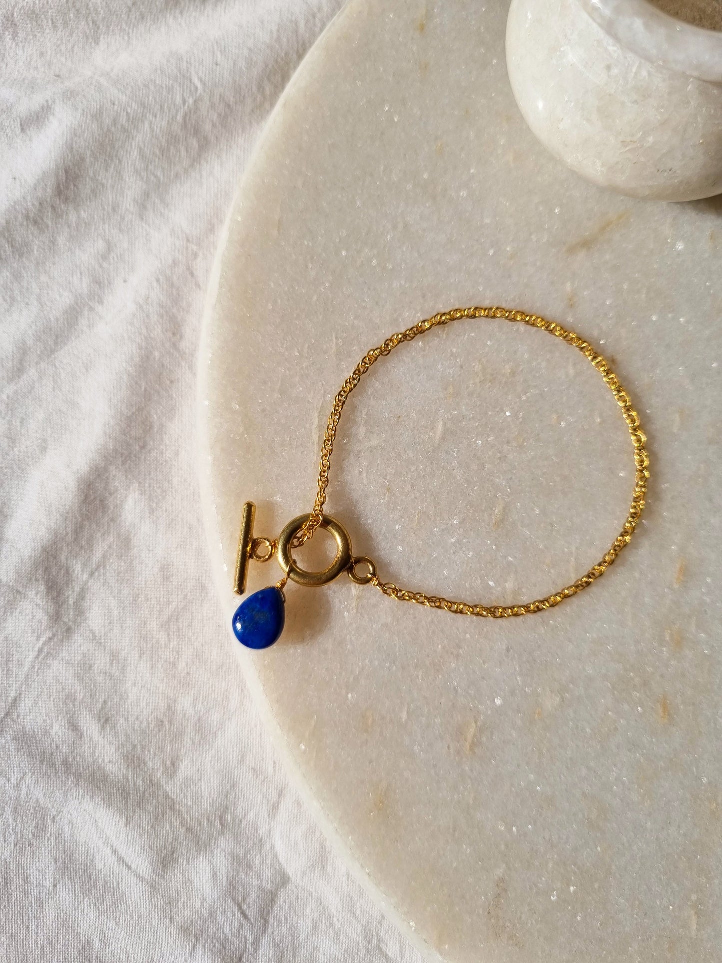 amahu - Lapis Lazuli Almond Toggle Bracelet