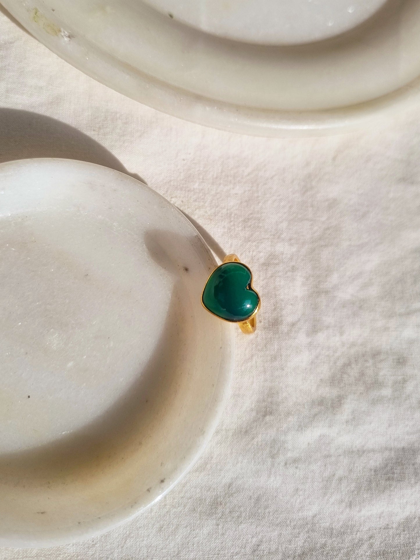 anava - Green Onyx Heart Ring