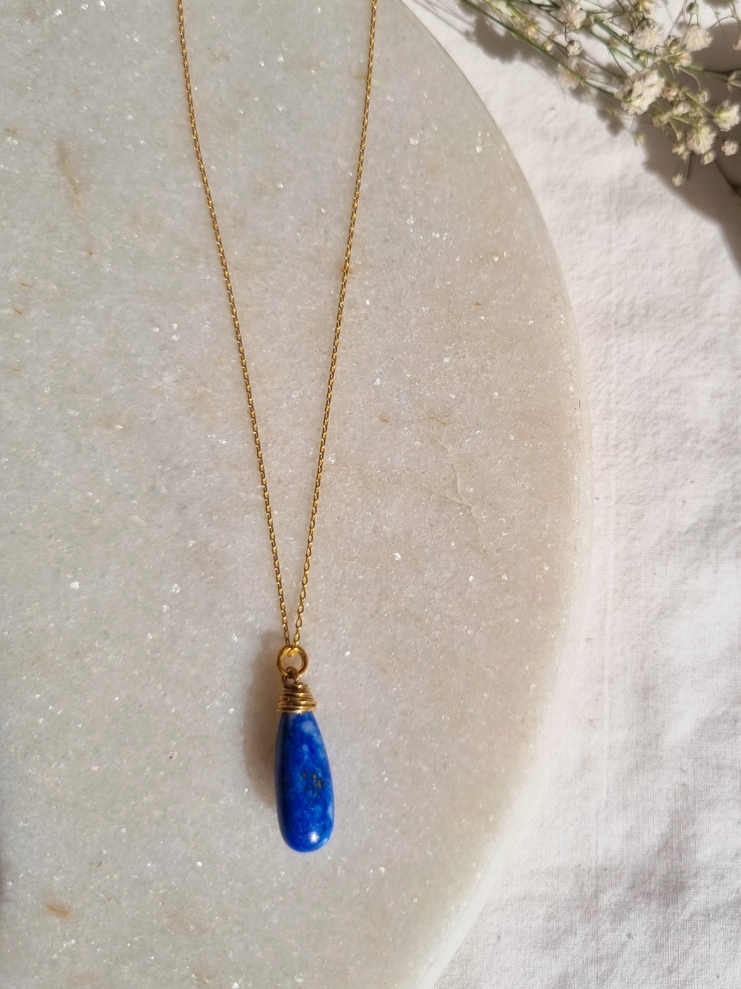 arkar - Lapis Lazuli Long Teardrop Pendant