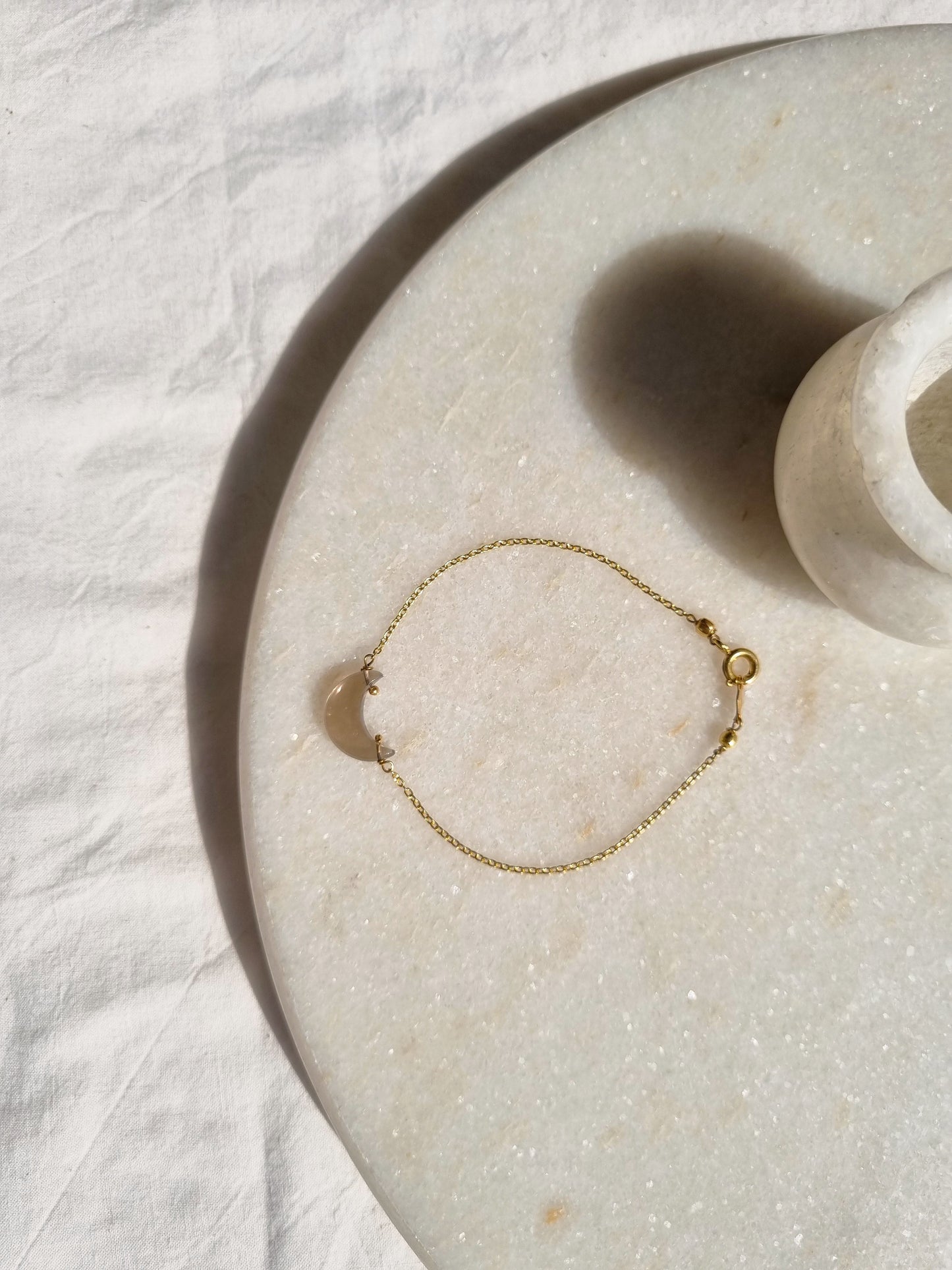adhvaya - Smoky Quartz Luna Bracelet