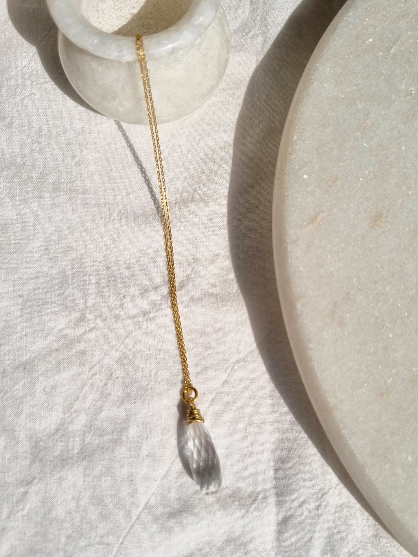 arkar - Clear Quartz Long Teardrop Pendant