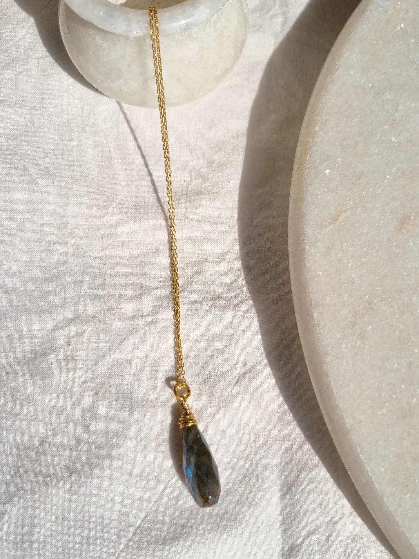 arkar - Labradorite Long Teardrop Pendant