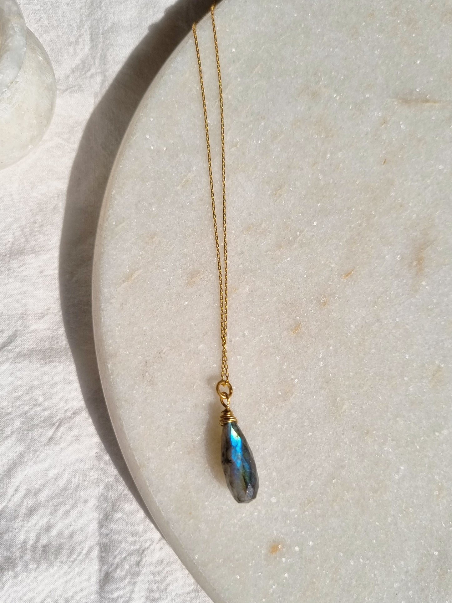 arkar - Labradorite Long Teardrop Pendant