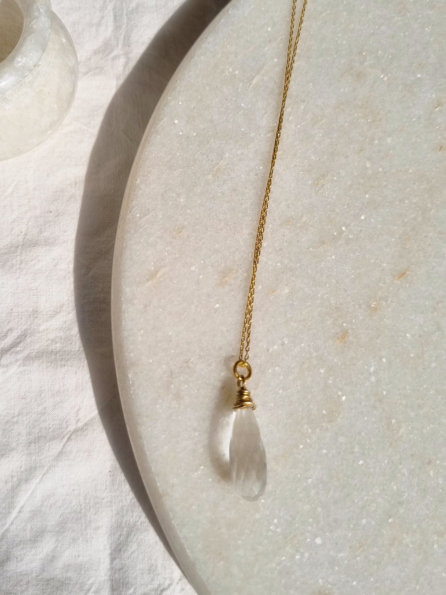 arkar - Clear Quartz Long Teardrop Pendant