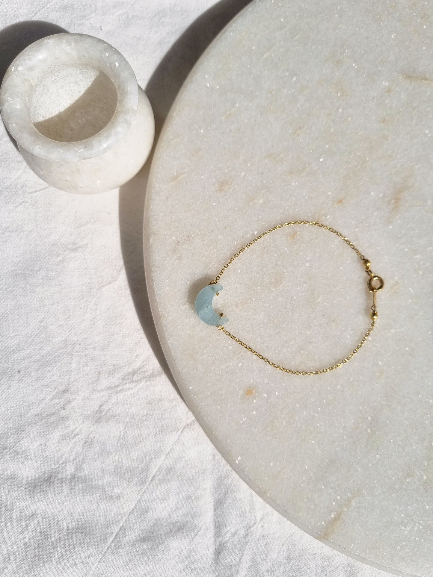 adhvaya - Aquamarine Luna Bracelet