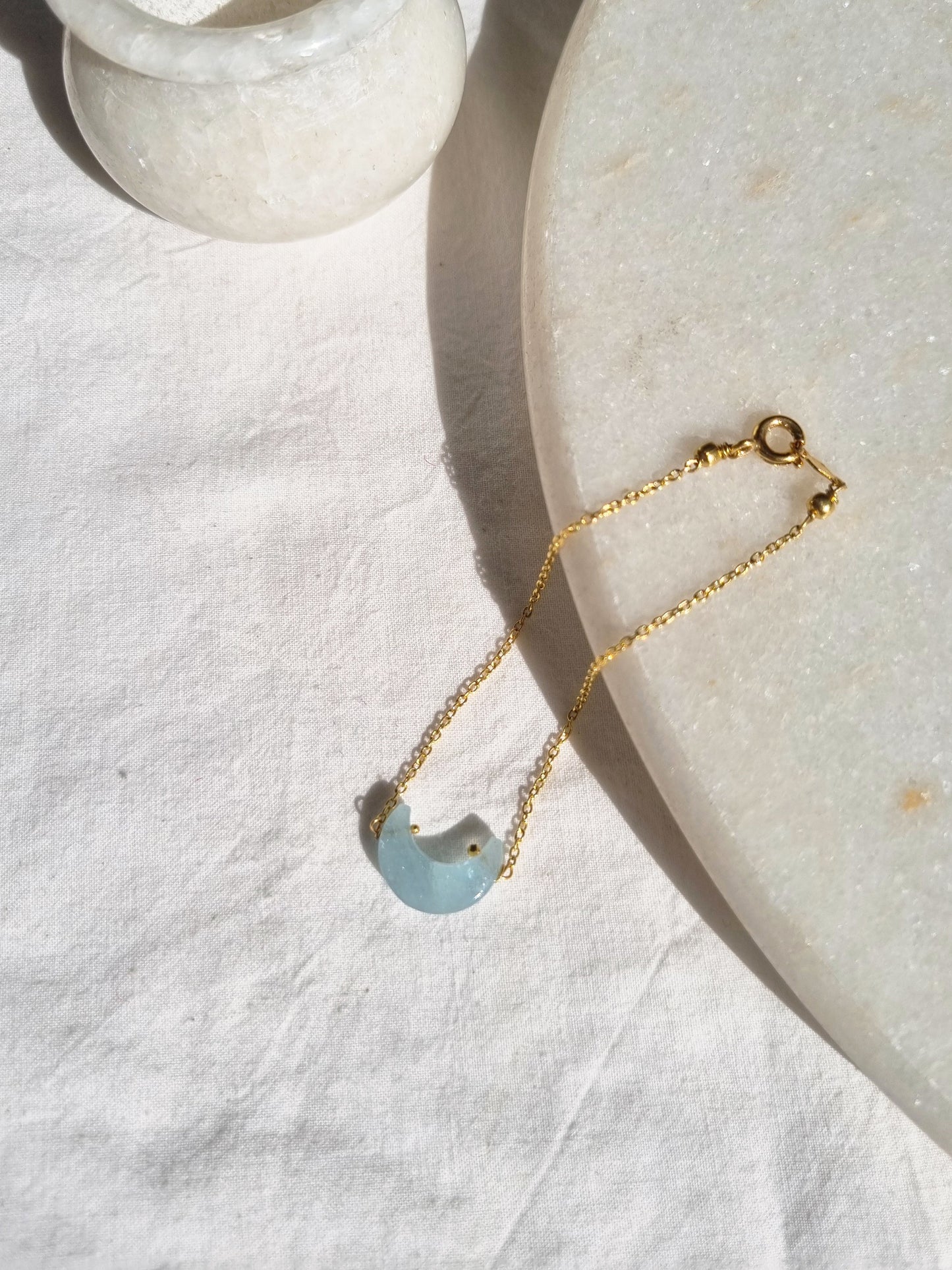 adhvaya - Aquamarine Luna Bracelet