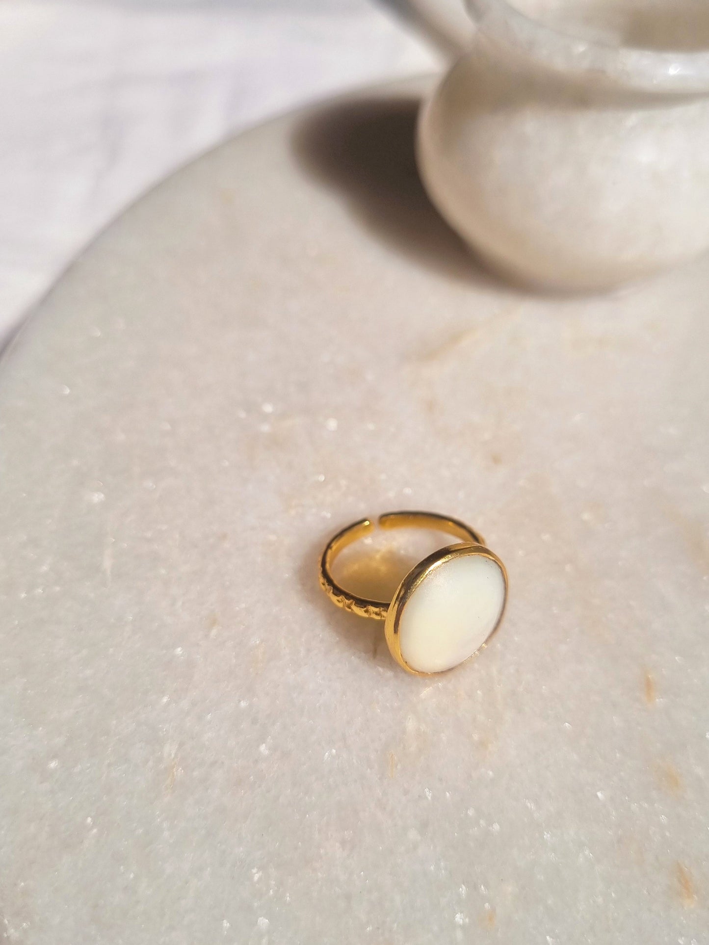 surya - Mother of Pearl Sun Ring