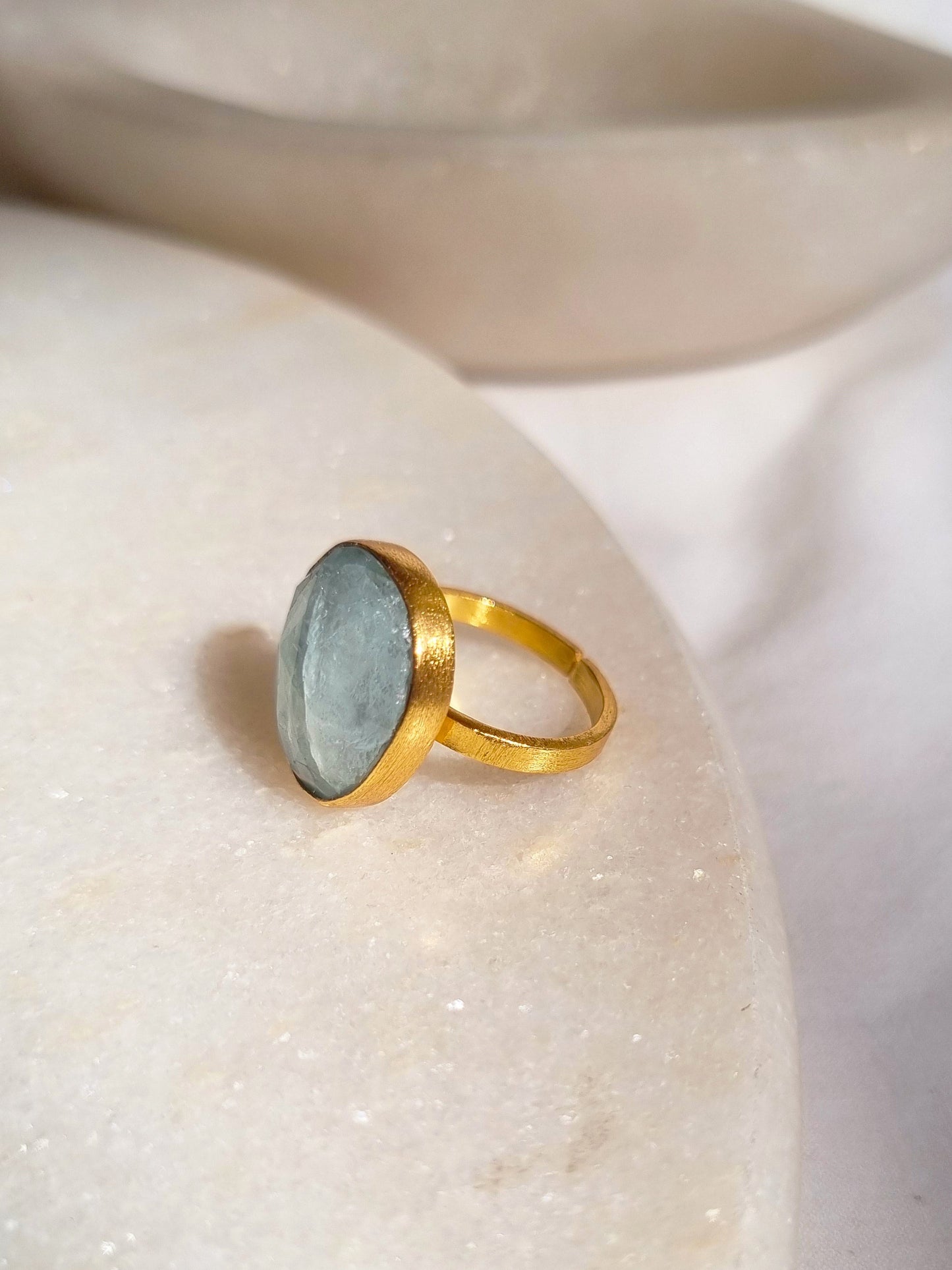 mars - Aquamarine Soul Ring