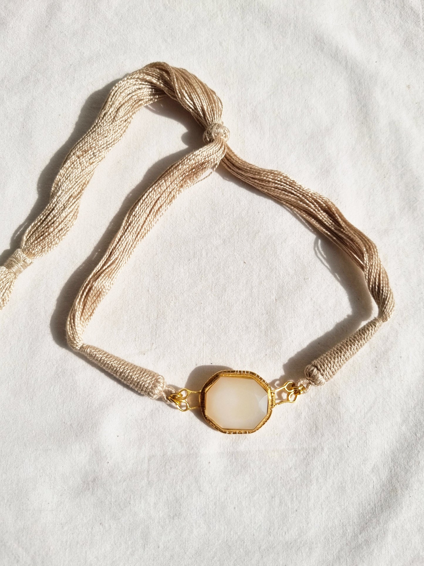 reva - Jasmine's White Moonstone Choker