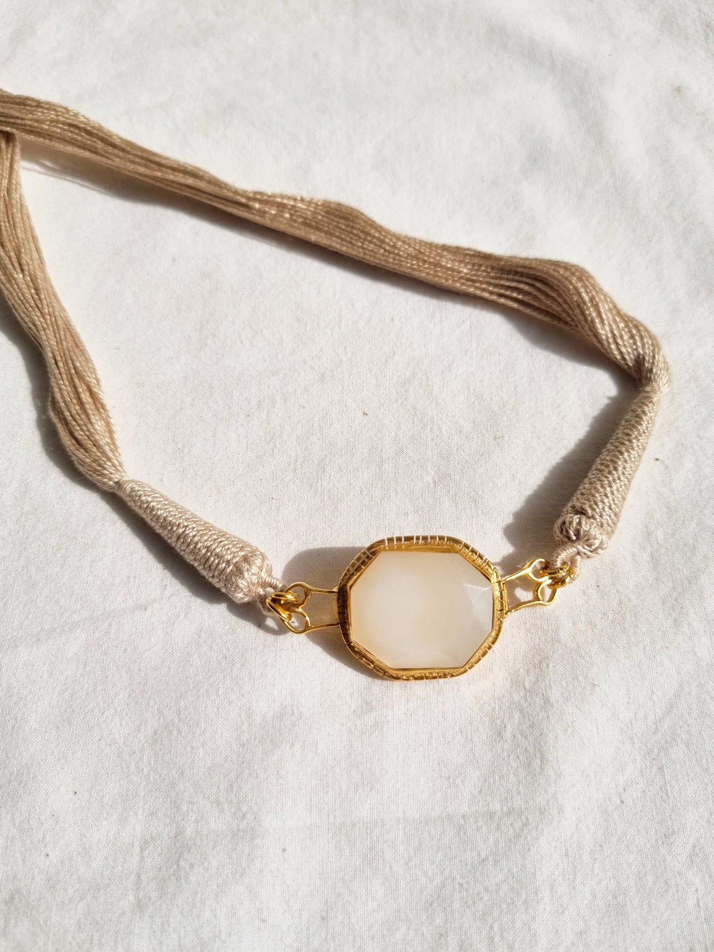 reva - Jasmine's White Moonstone Choker