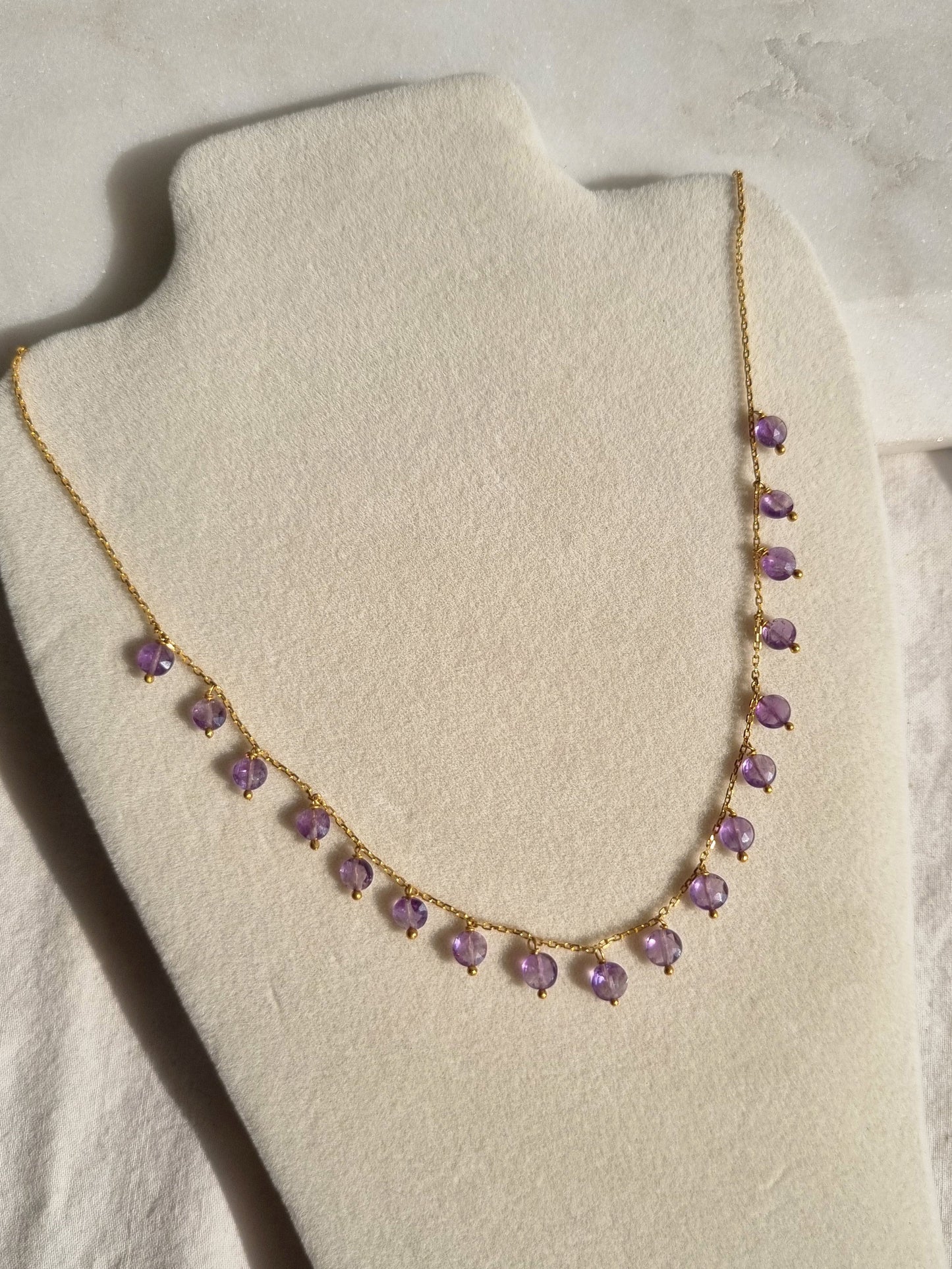 hrasva - Amethyst Coin Choker