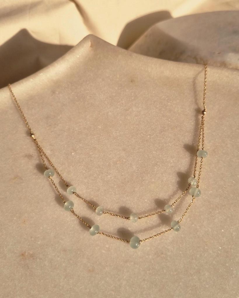 vate - Aquamarine Baati Layered Choker