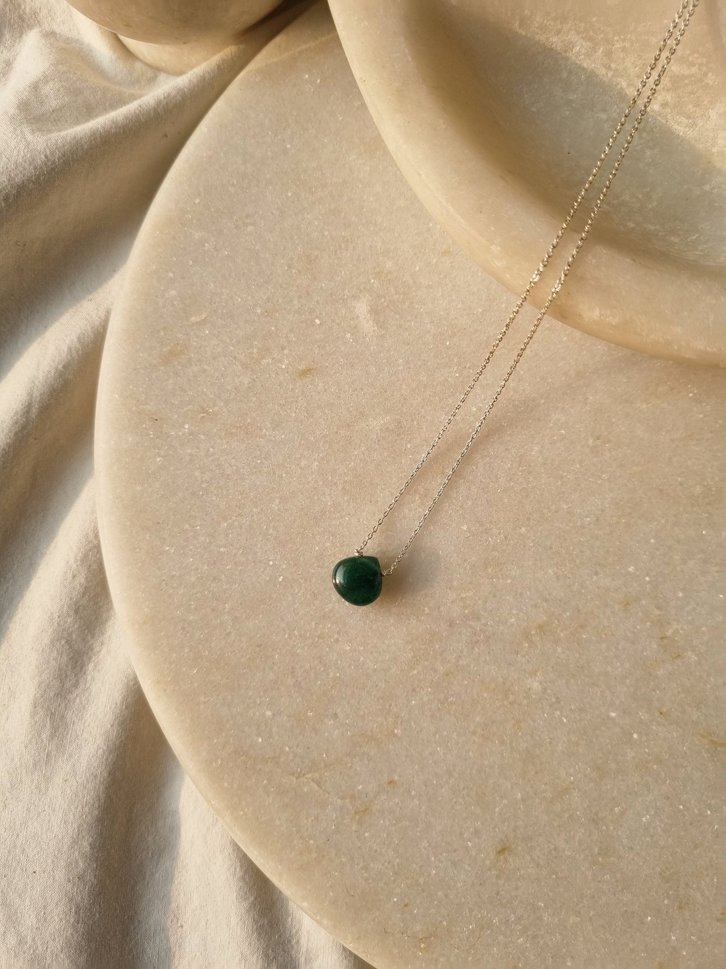 sete - Green Aventurine Heart Shaped Drop