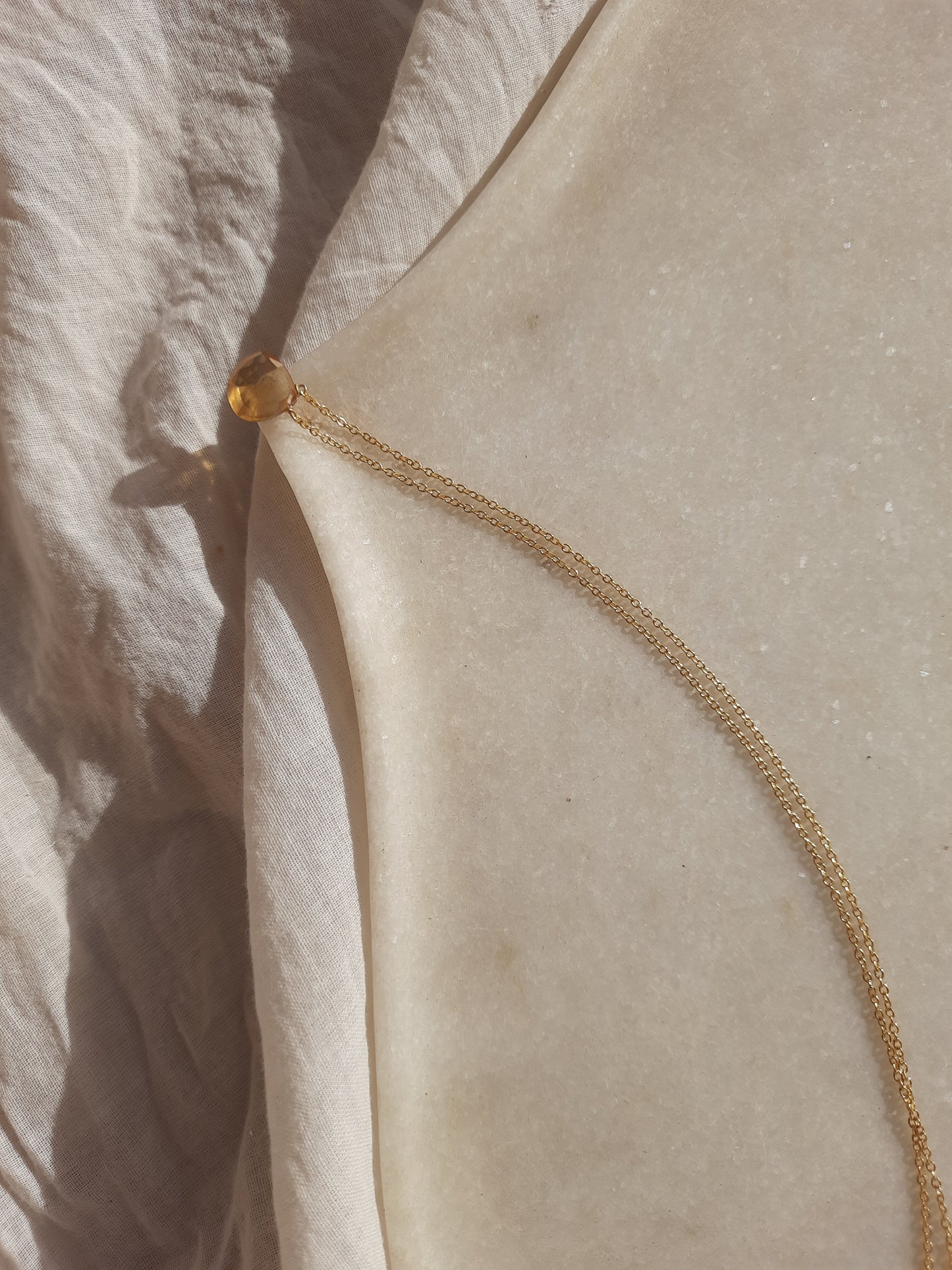 vyam - Citrine Heart shaped drop
