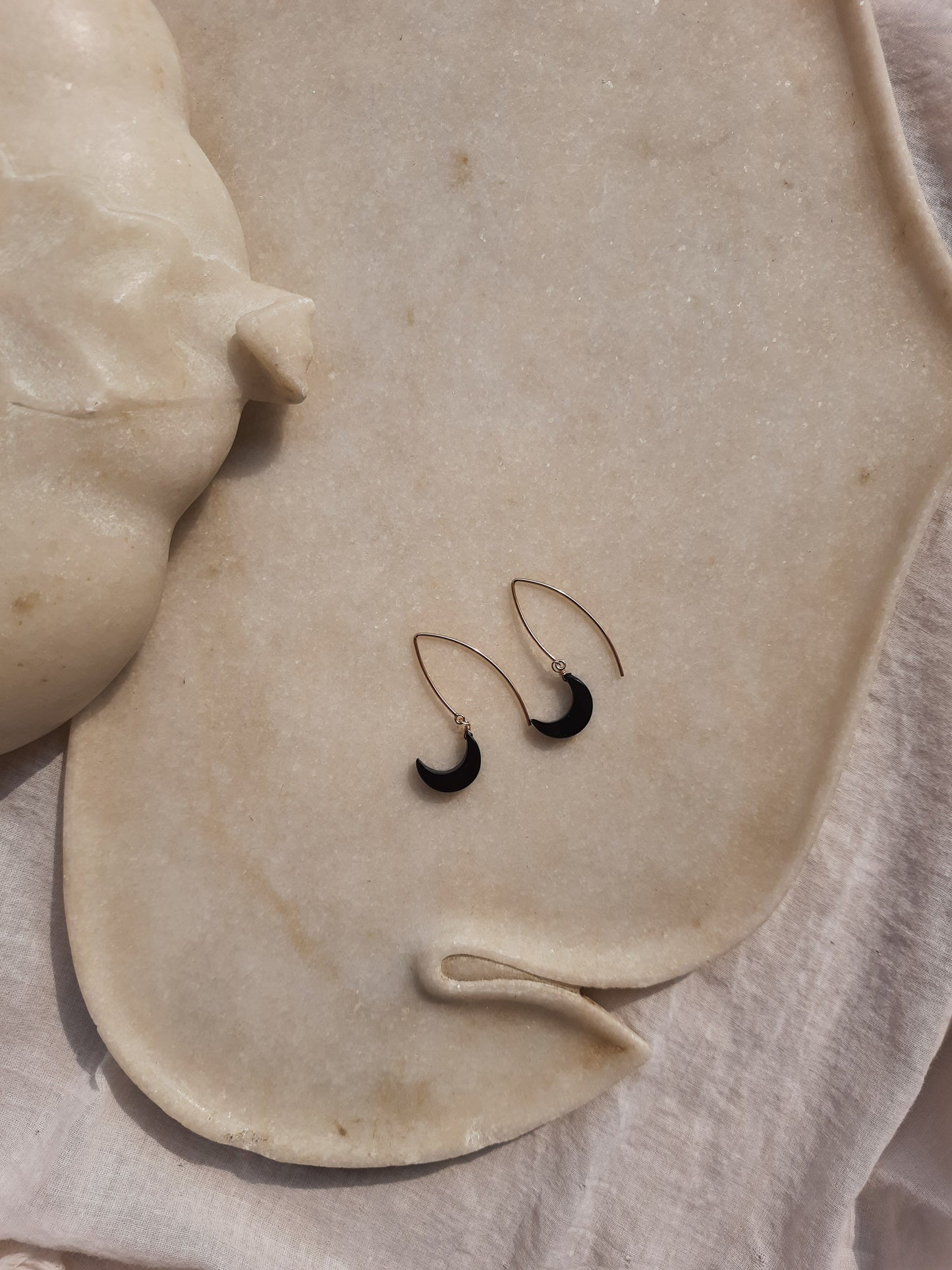 asika - Black Onyx Luna Earrings