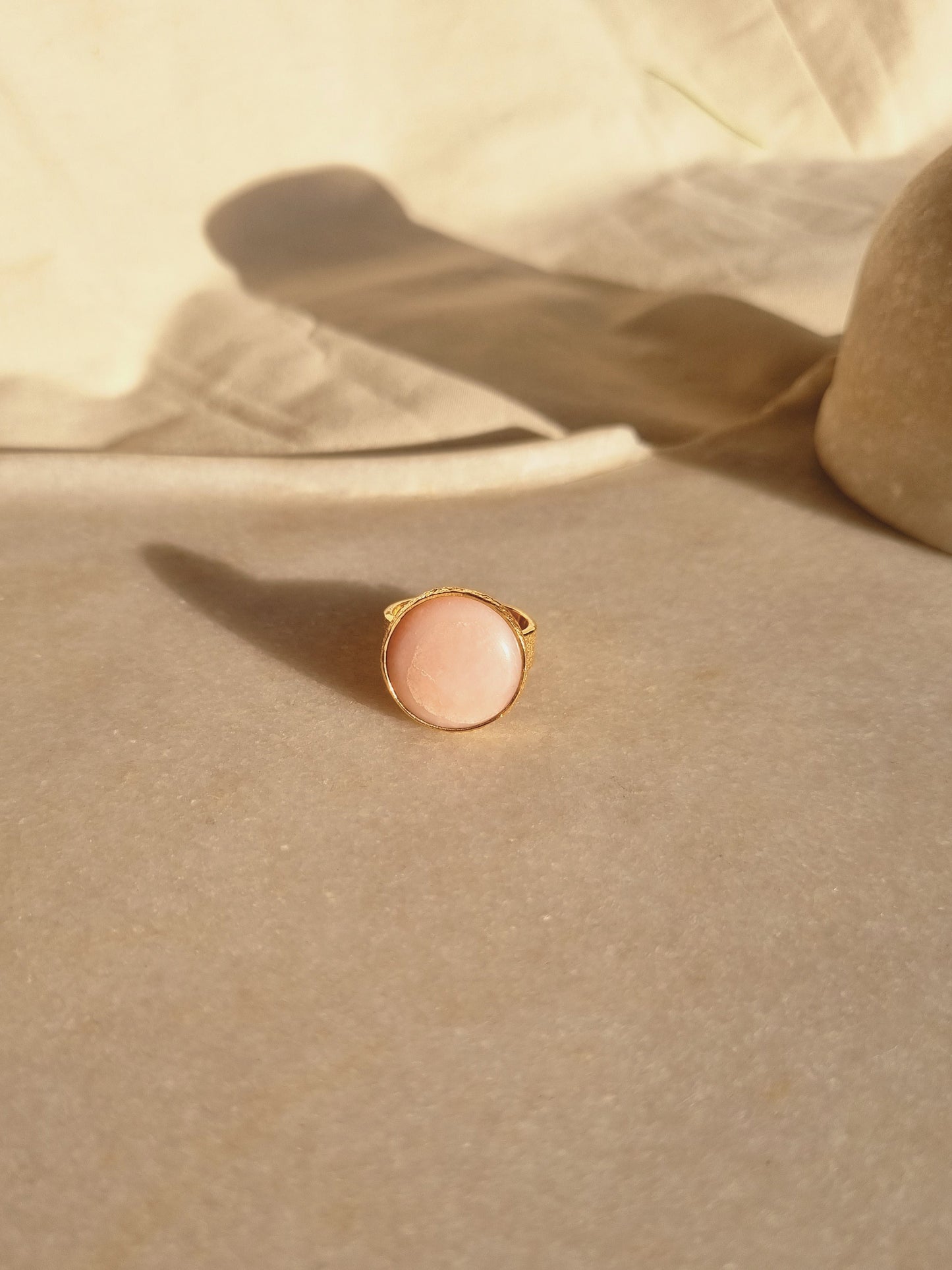 saani - Pink Opal Saturn Ring