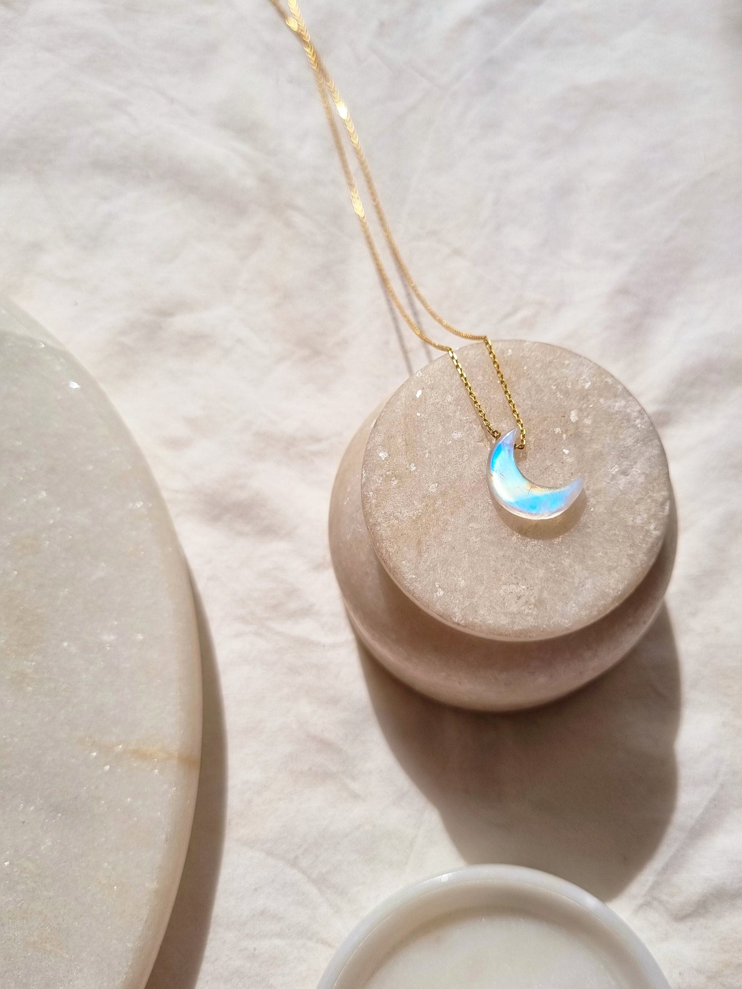 adhva - Rainbow Moonstone Luna Pendant