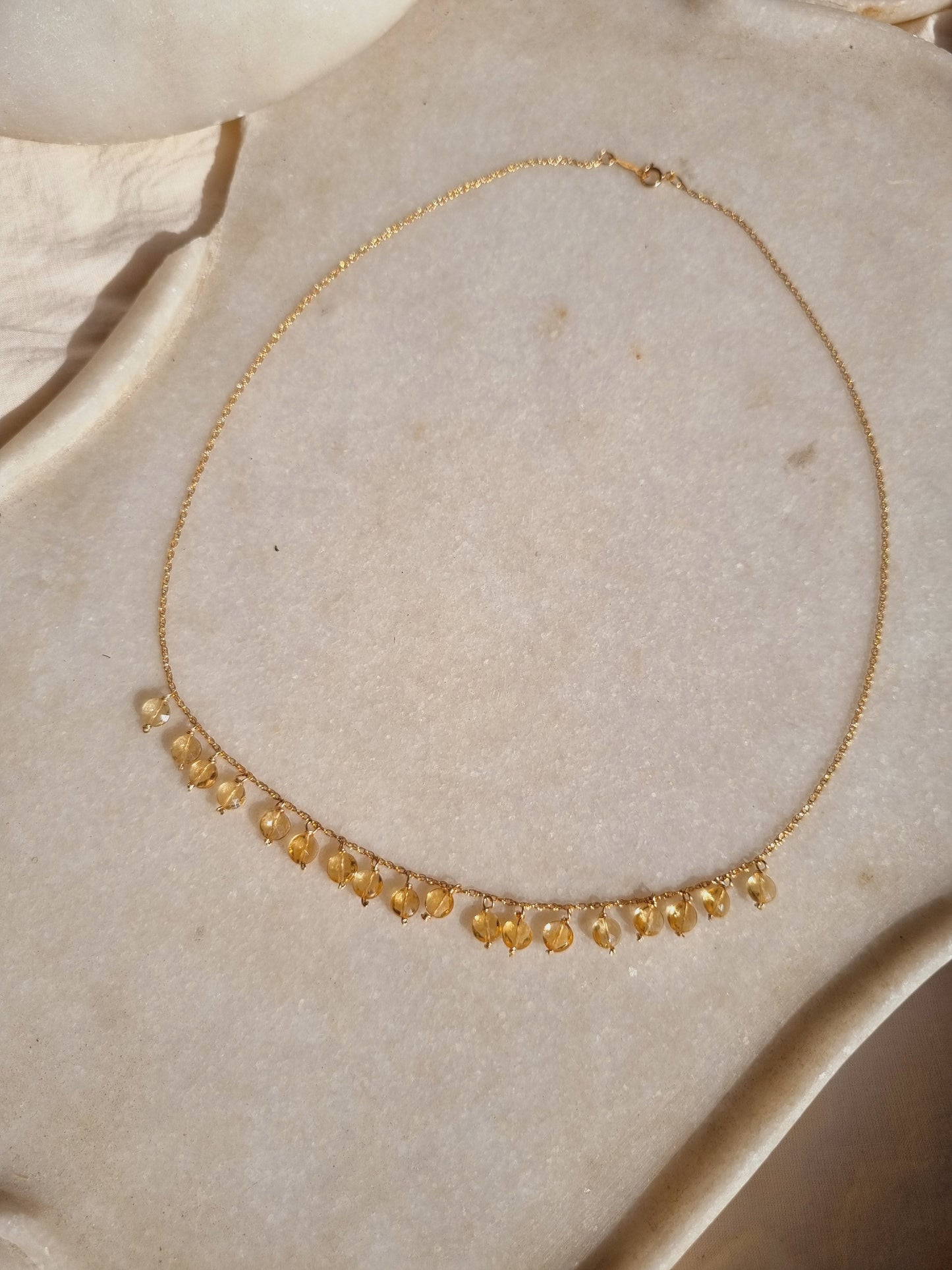 hrasva - Citrine Coin Choker