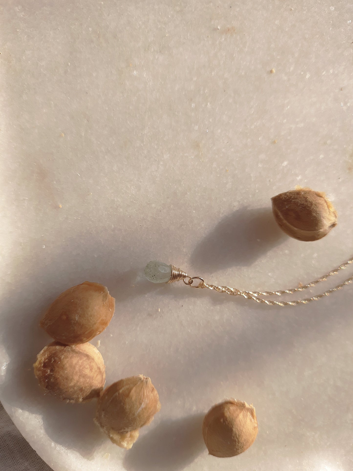 visno - Aquamarine Tear shaped Drop Pendant