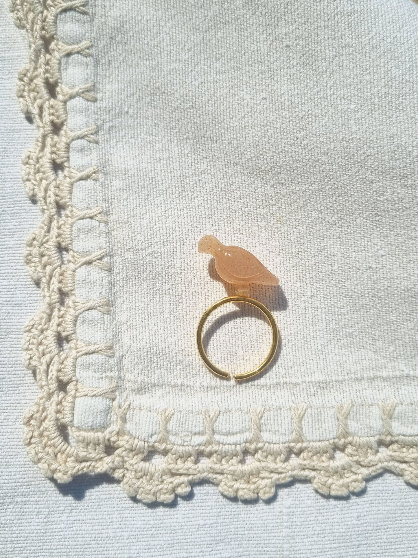 dove - Peach Moonstone Ring