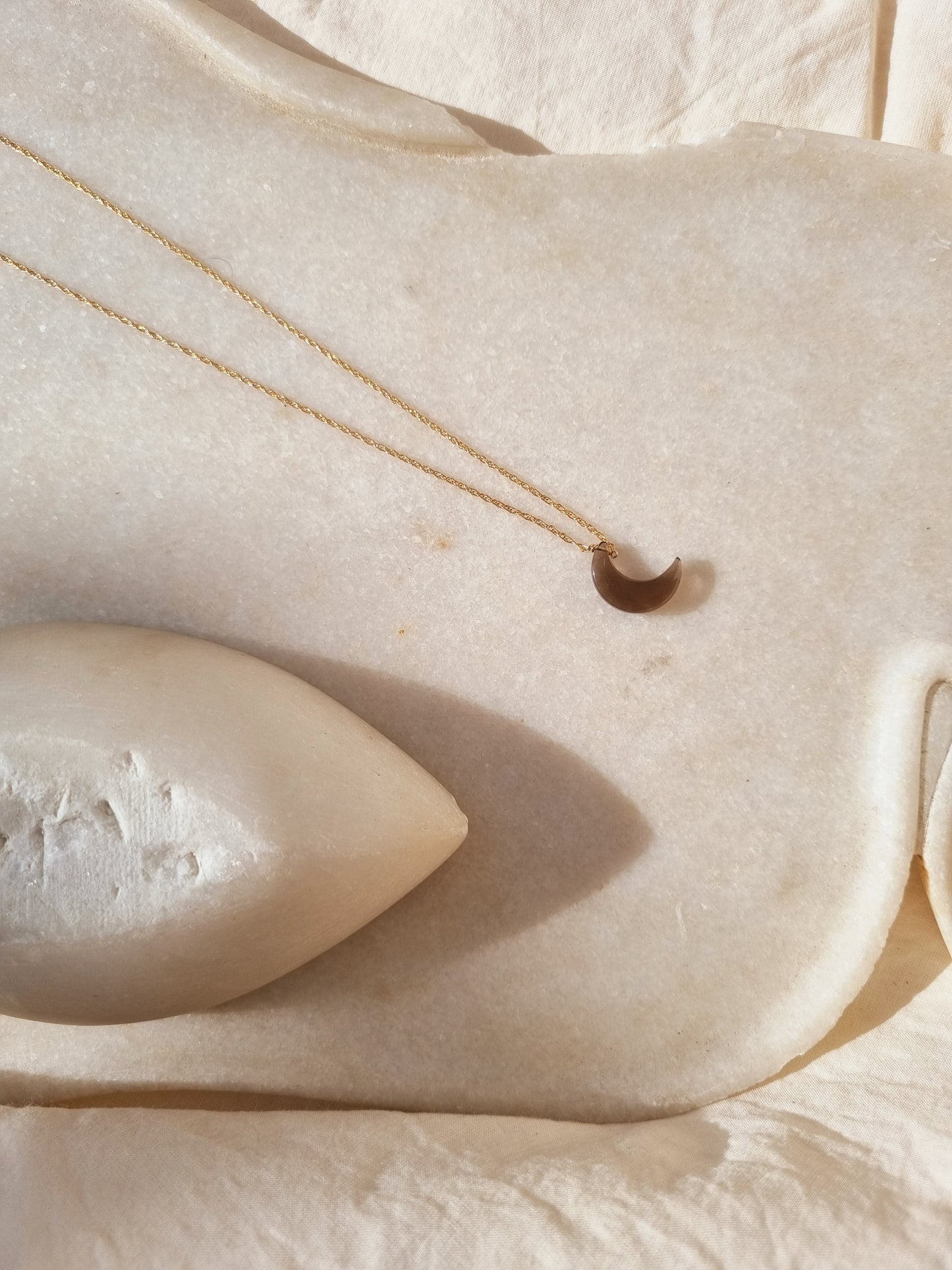 adhva - Smoky Quartz Luna Pendant