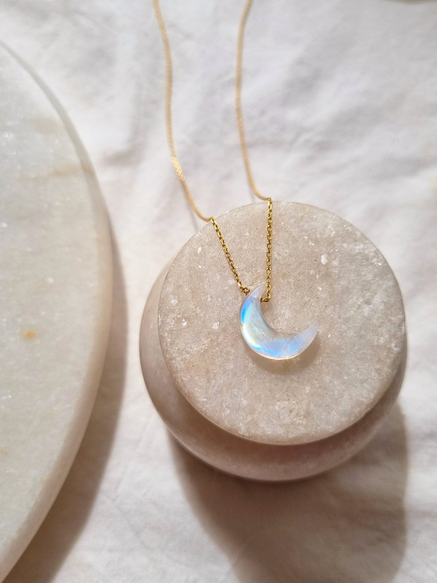 adhva - Rainbow Moonstone Luna Pendant