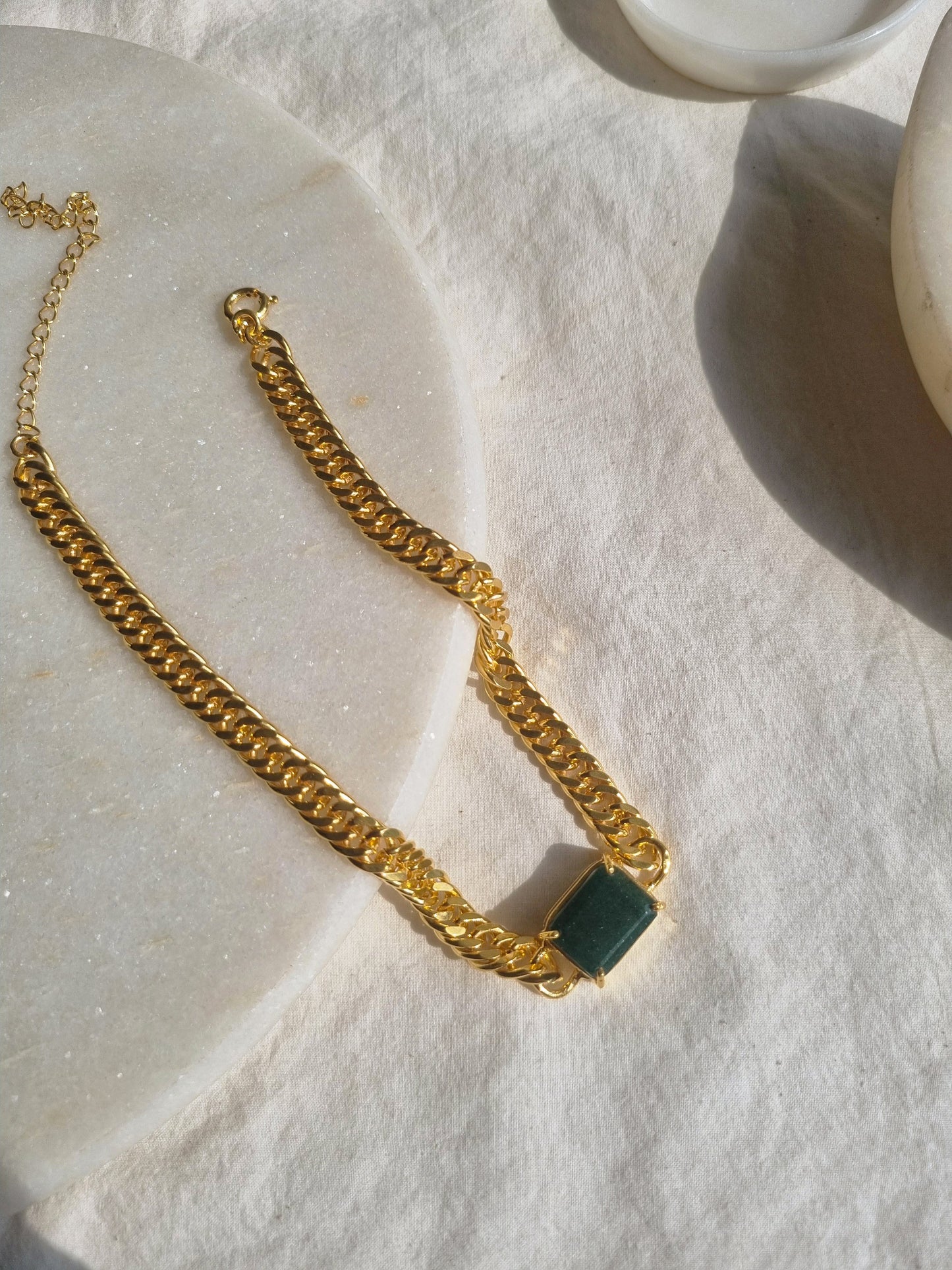 paniy - Aventurine Cushion Curb Choker