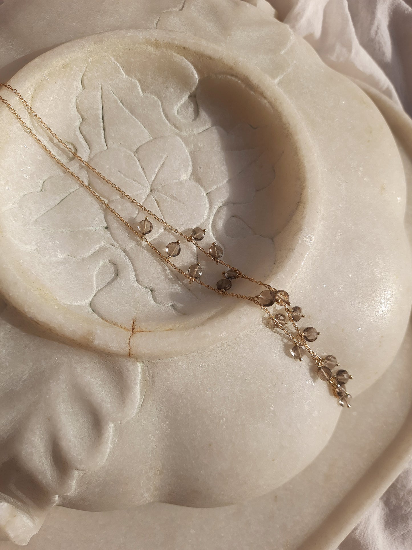 hrasva - Smoky Quartz Coin Choker