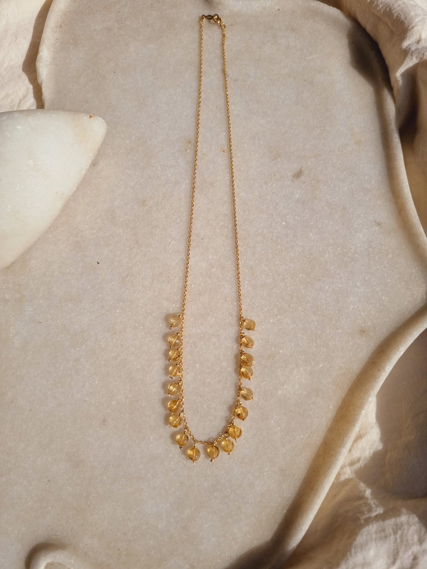 hrasva - Citrine Coin Choker
