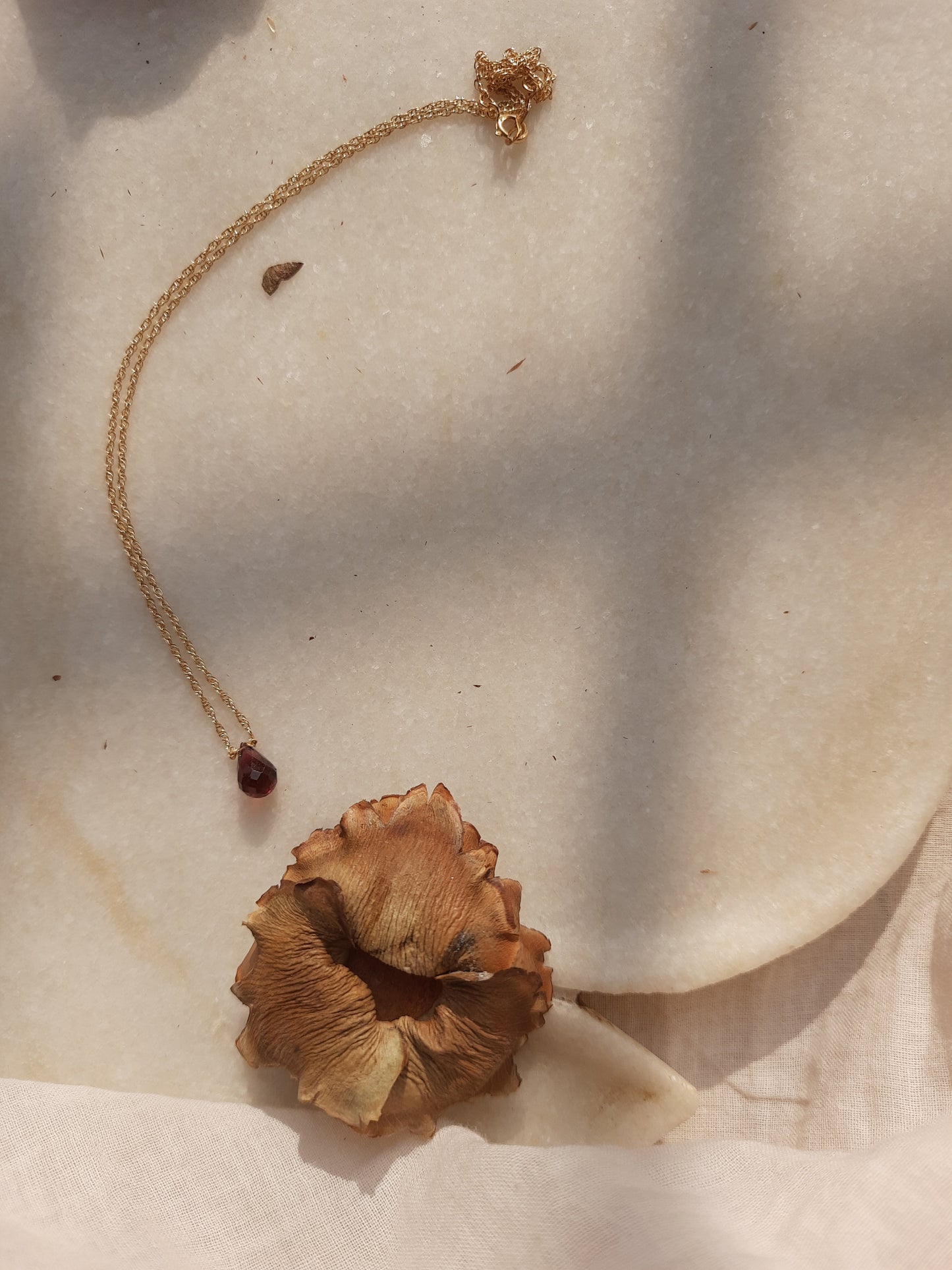 visno - Pink Tourmaline Tear shaped Drop Pendant