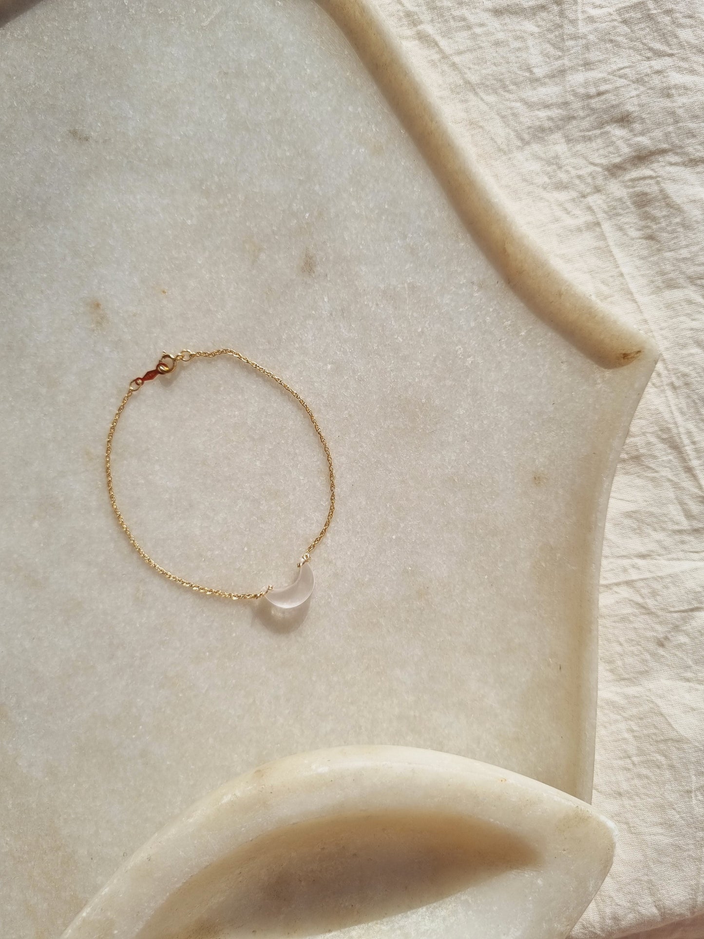 adhvaya - Rose Quartz Luna Bracelet