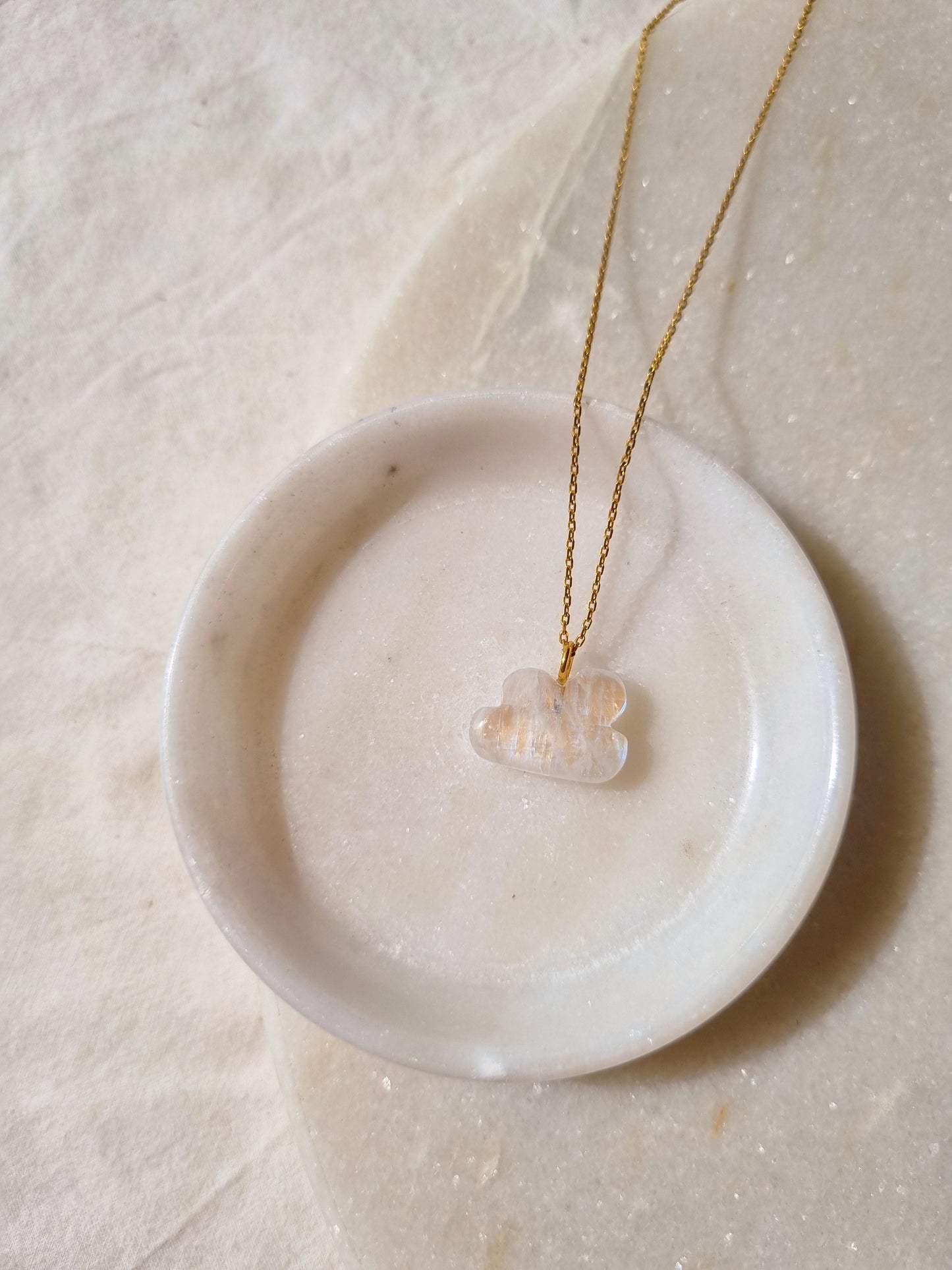megh - Rainbow Moonstone Cloud Pendant