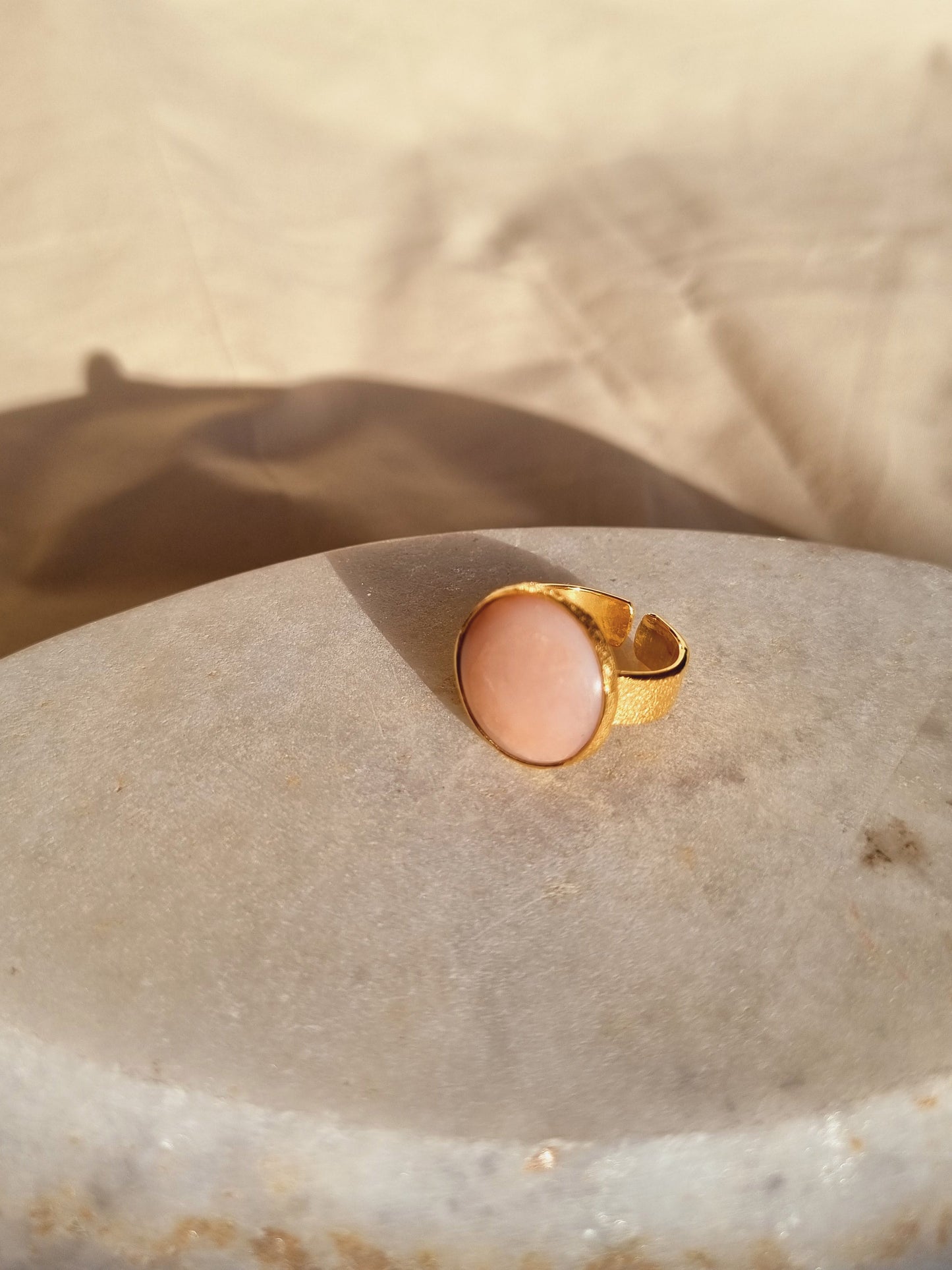 saani - Pink Opal Saturn Ring