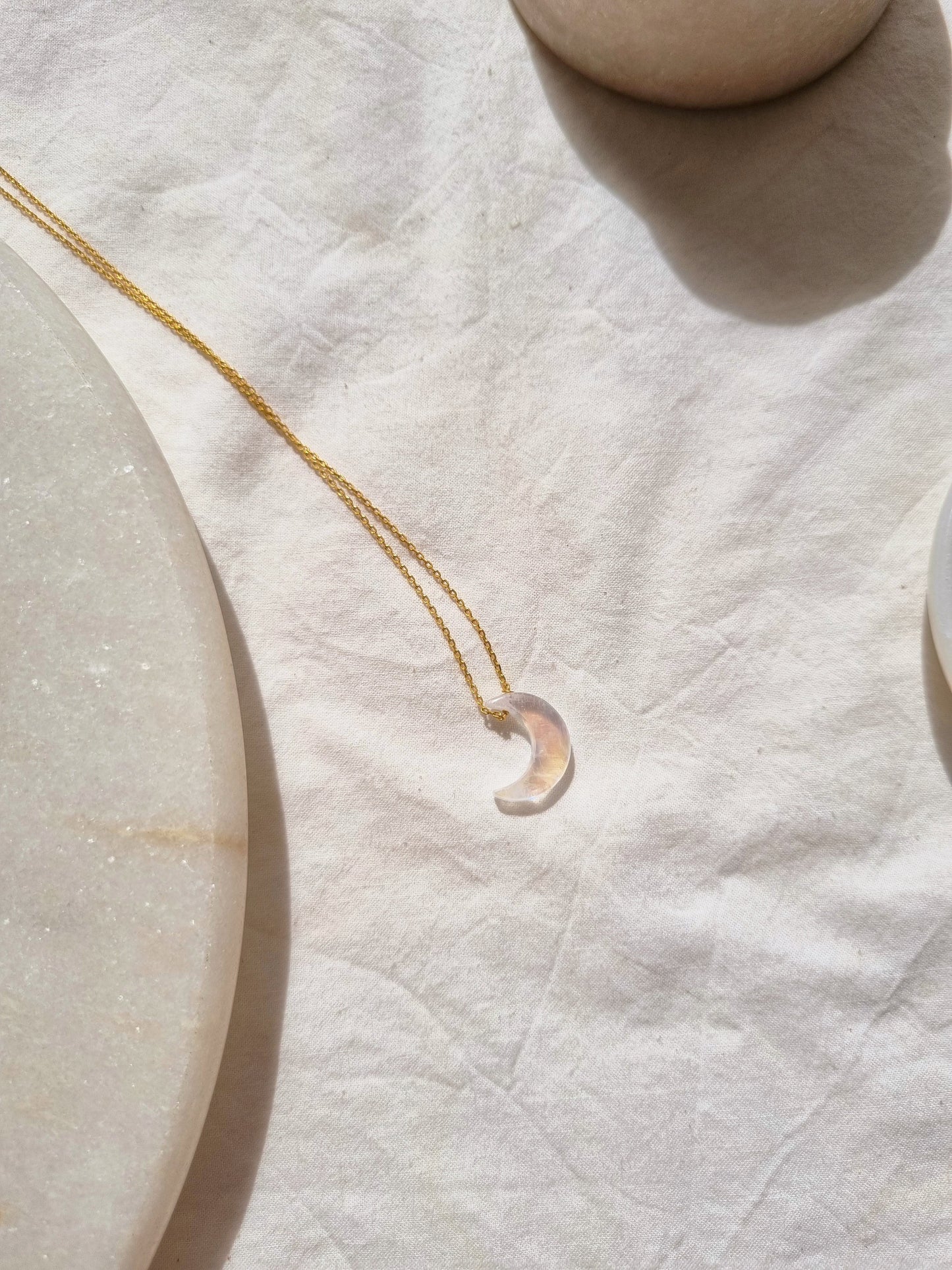 adhva - Rainbow Moonstone Luna Pendant