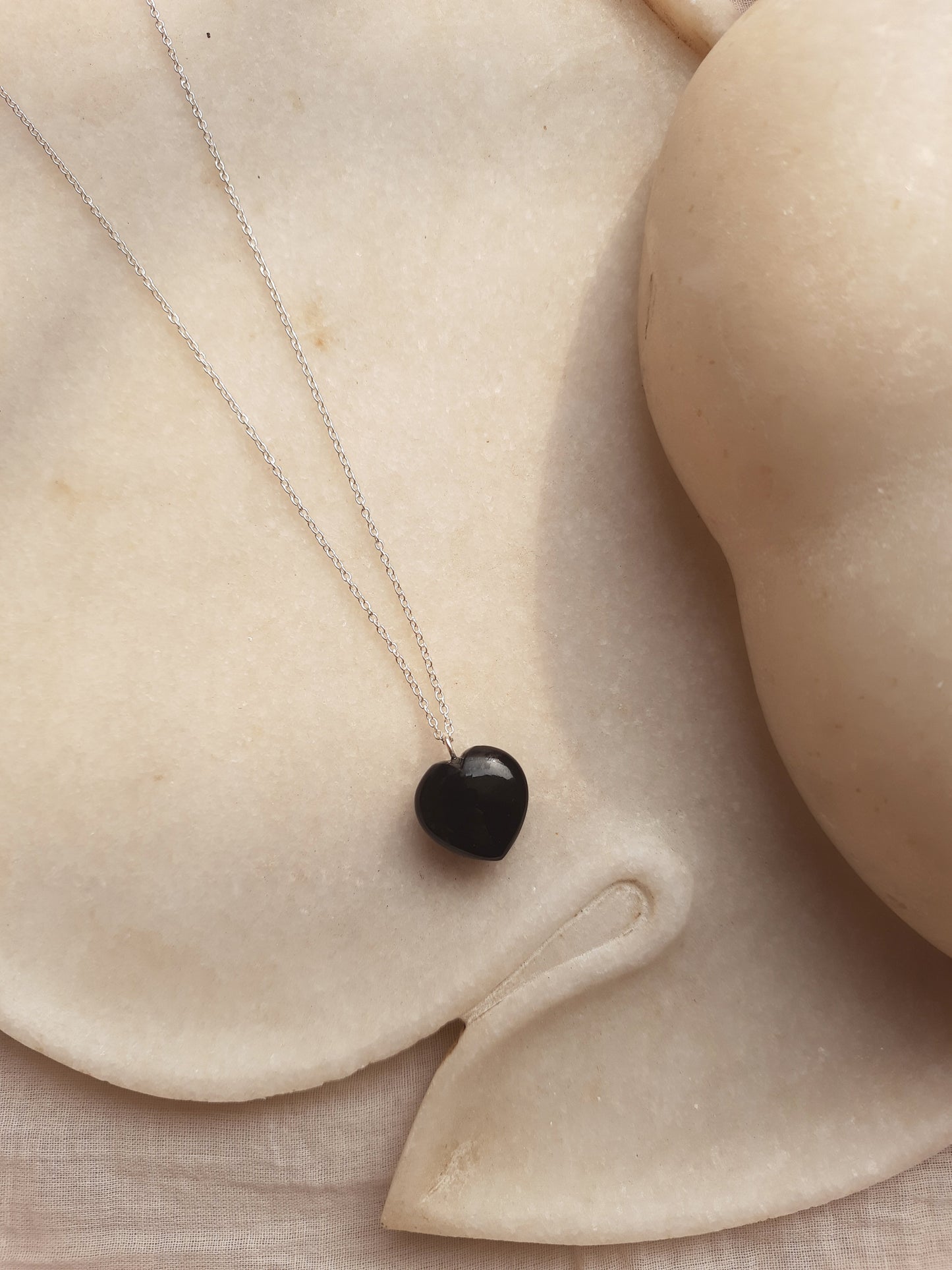 adya - Black Onyx Heart Pendant