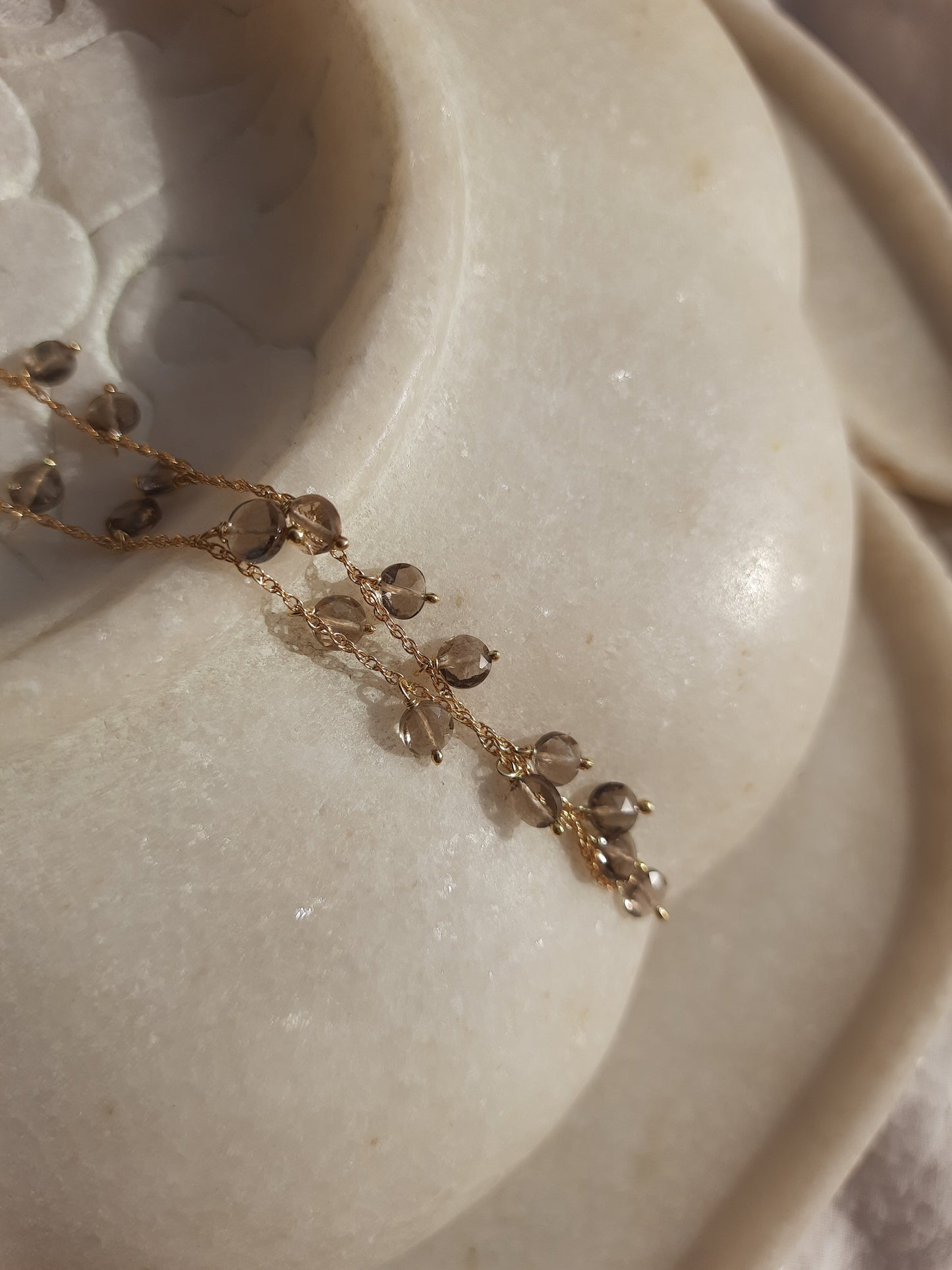 hrasva - Smoky Quartz Coin Choker