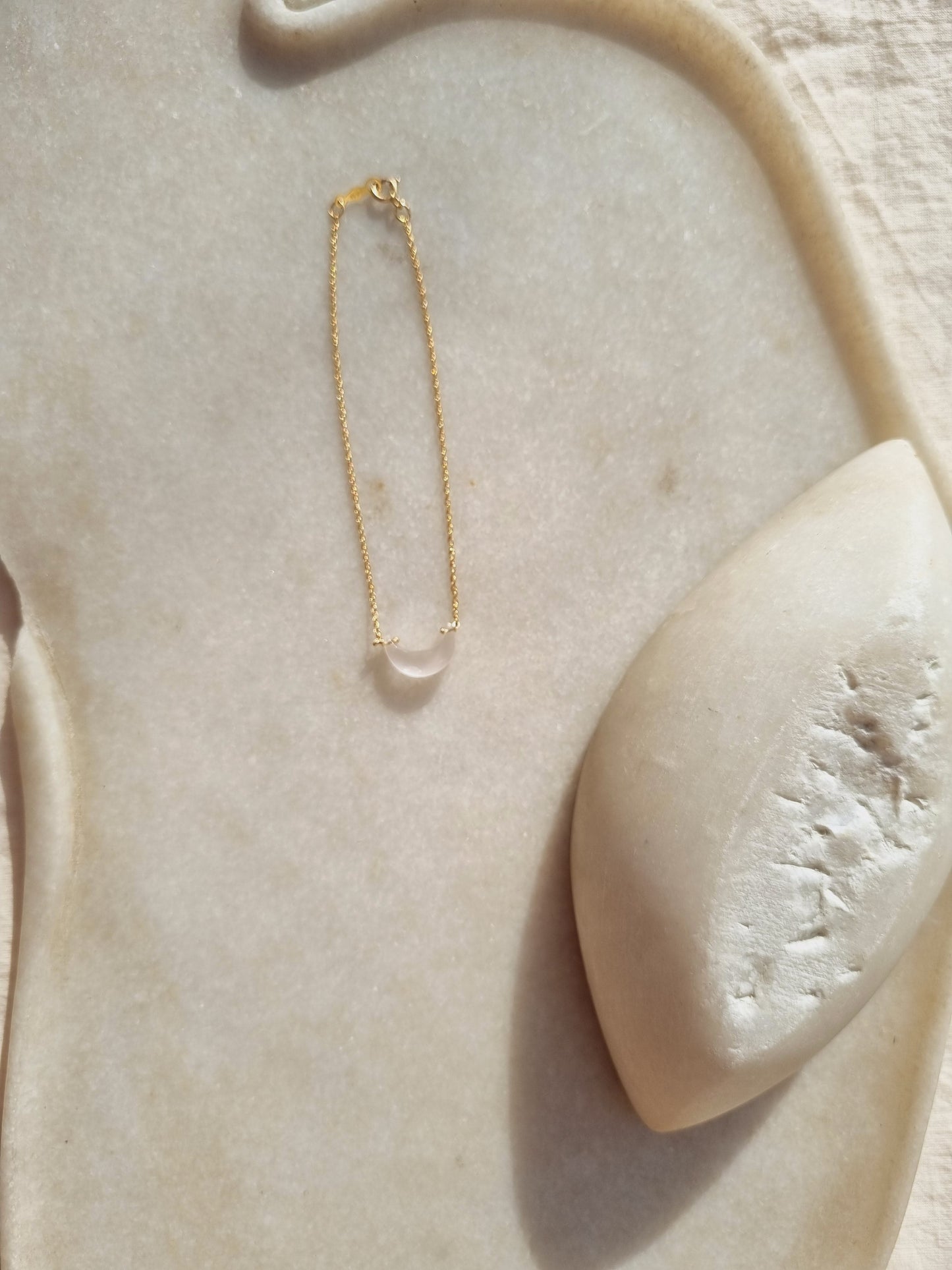 adhvaya - Rose Quartz Luna Bracelet