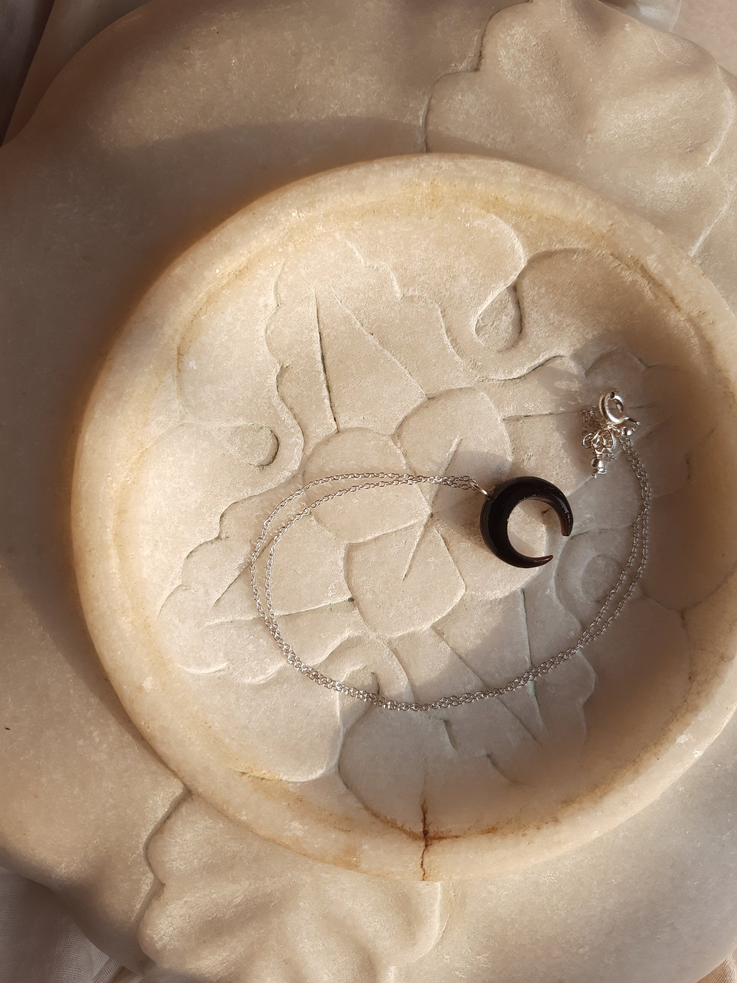koka - Black Onyx Moon Pendant