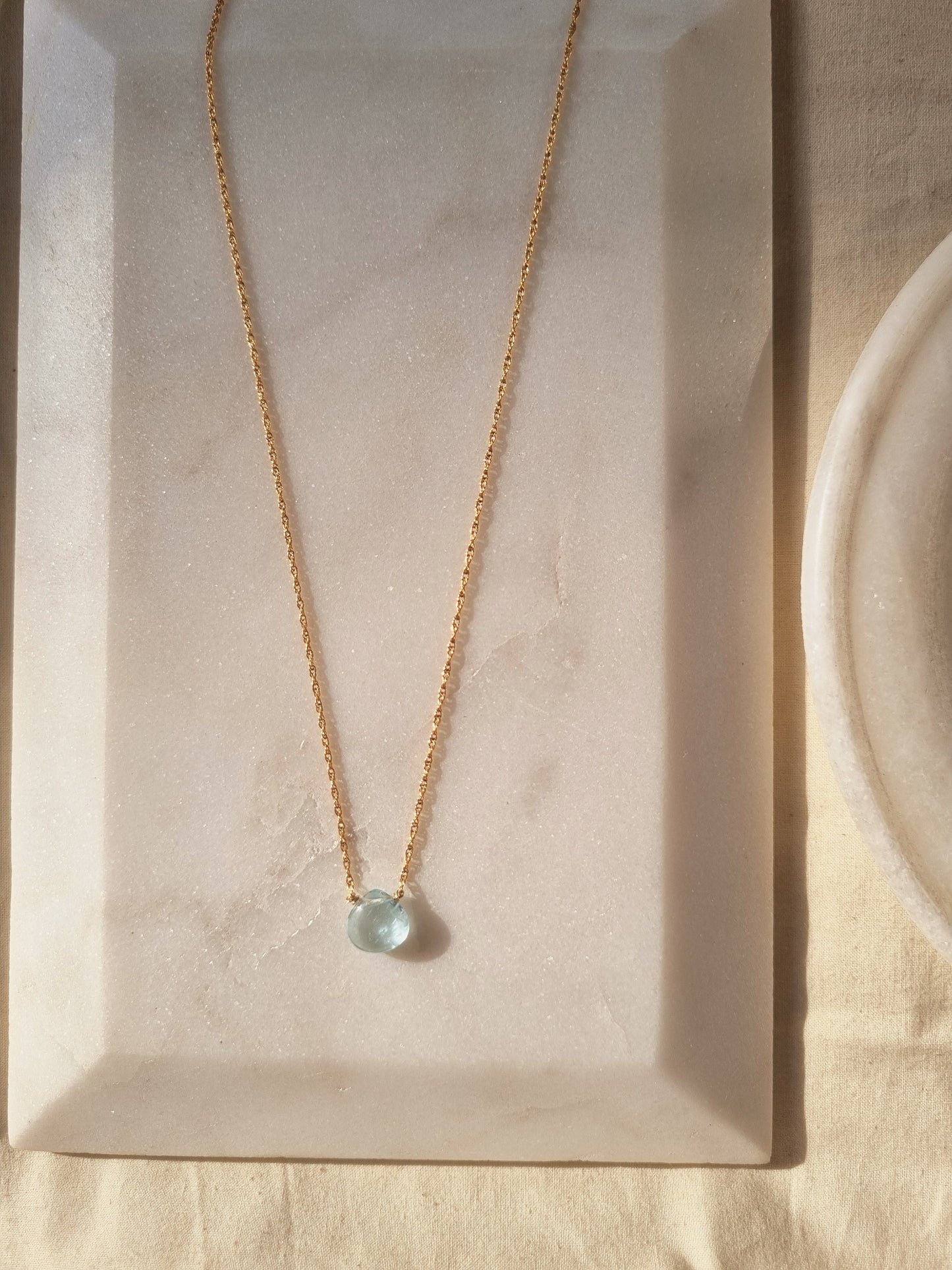 sete - Blue Aquamarine Heart Shaped Drop Pendant