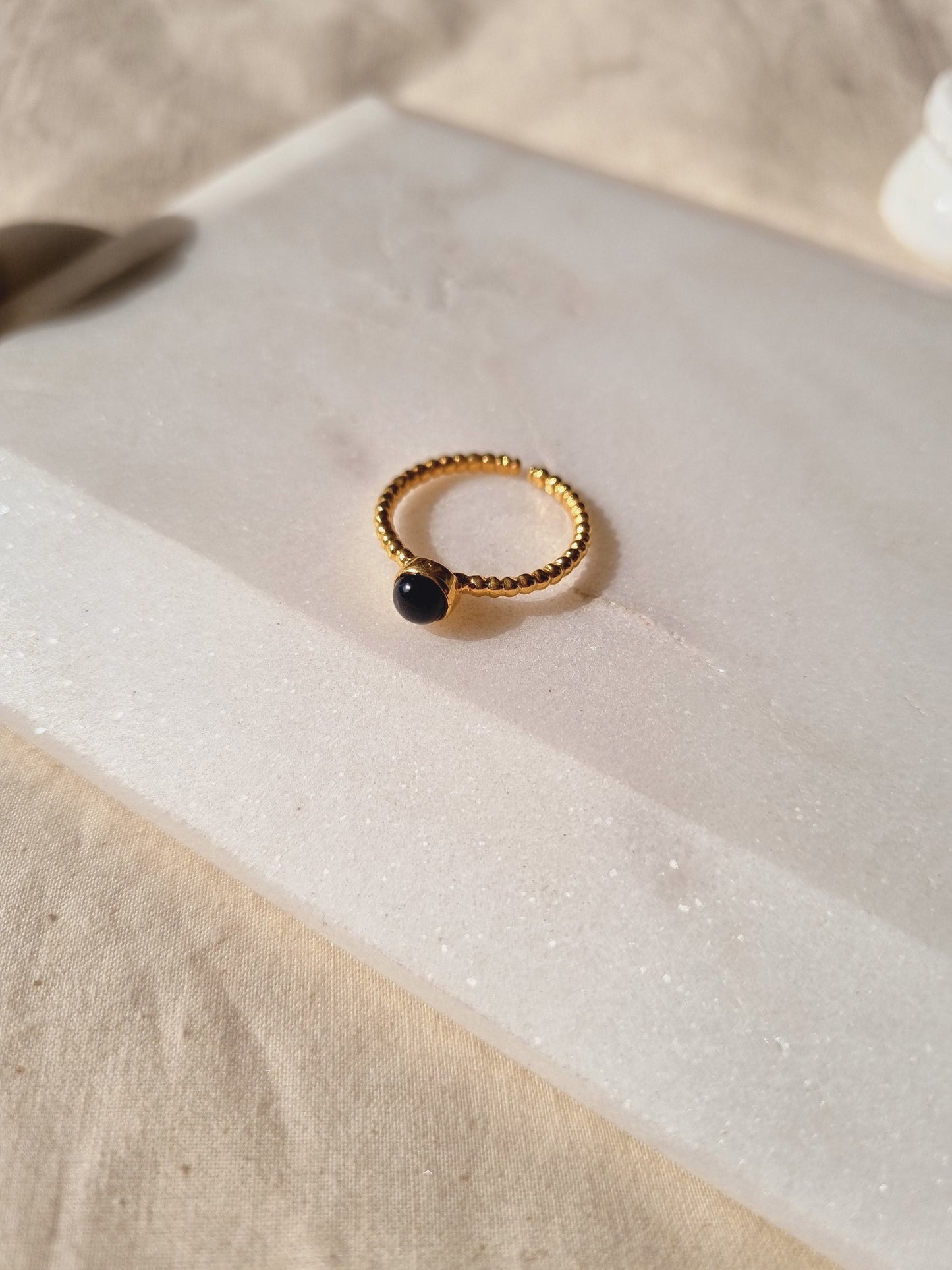 sukra - Black Onyx Venus Ring