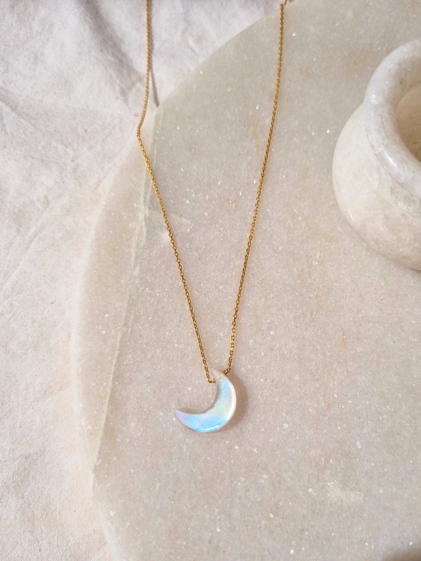adhva - Rainbow Moonstone Luna Pendant