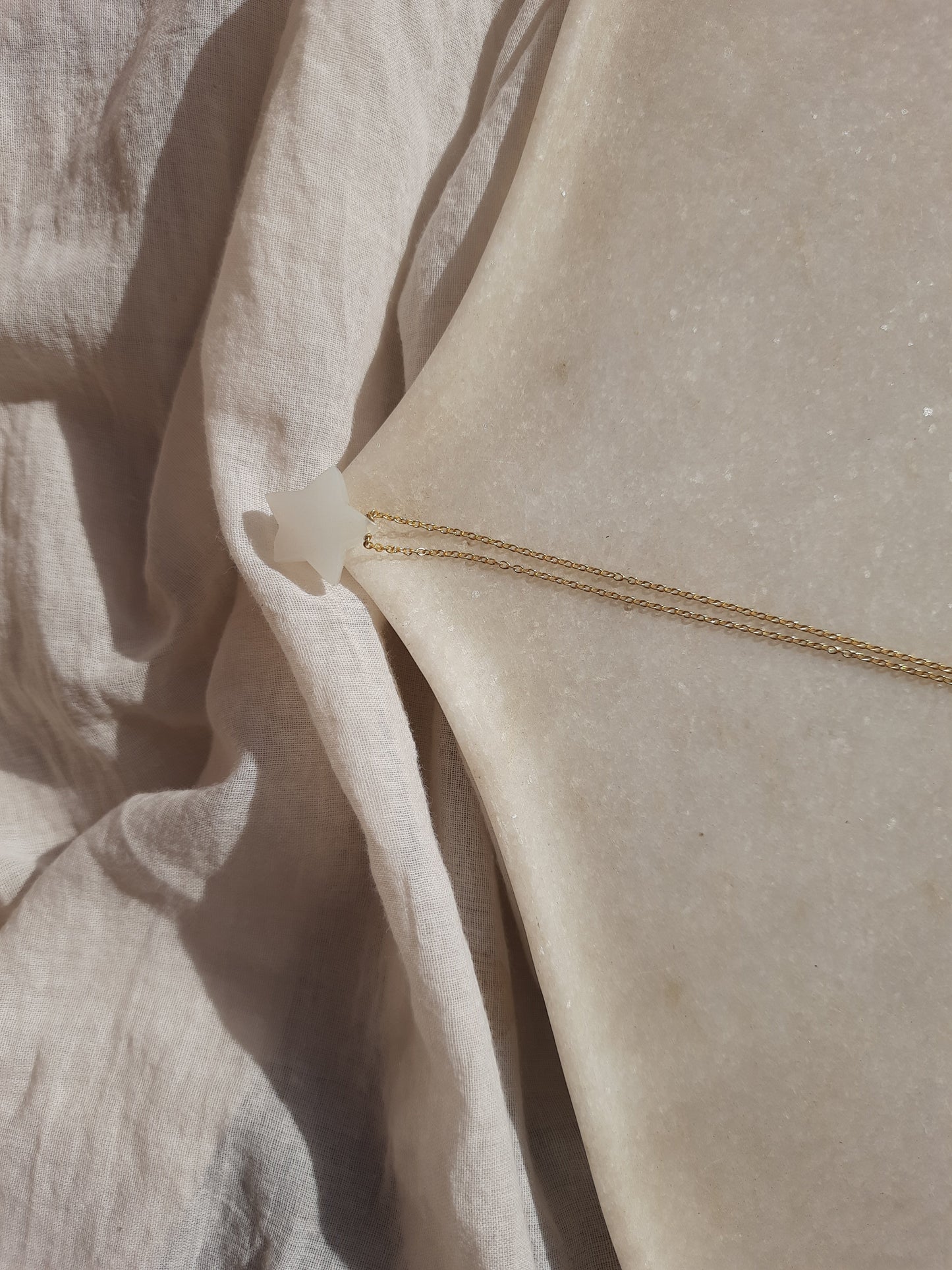 revati - White Moonstone Star Pendant