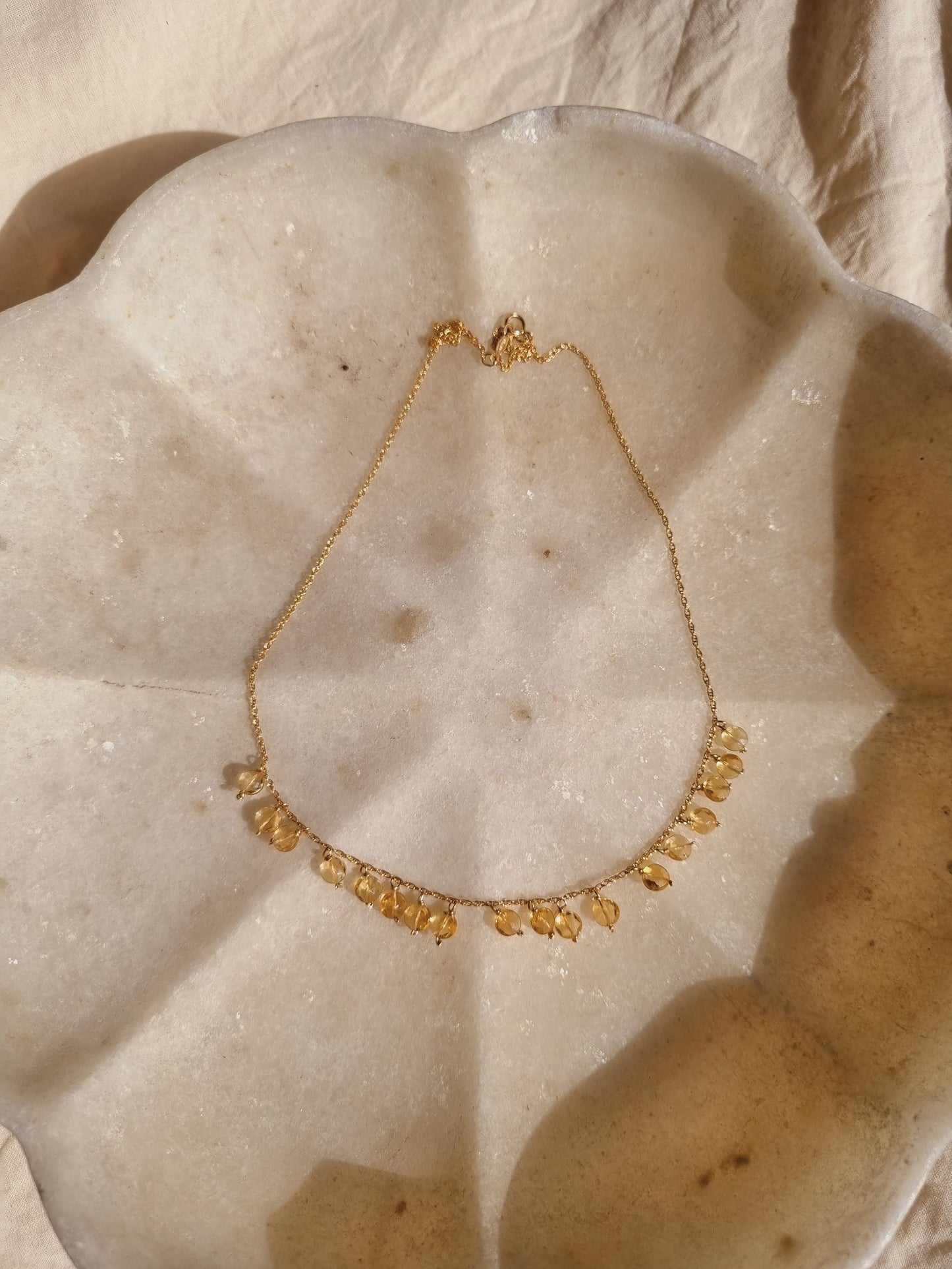 hrasva - Citrine Coin Choker