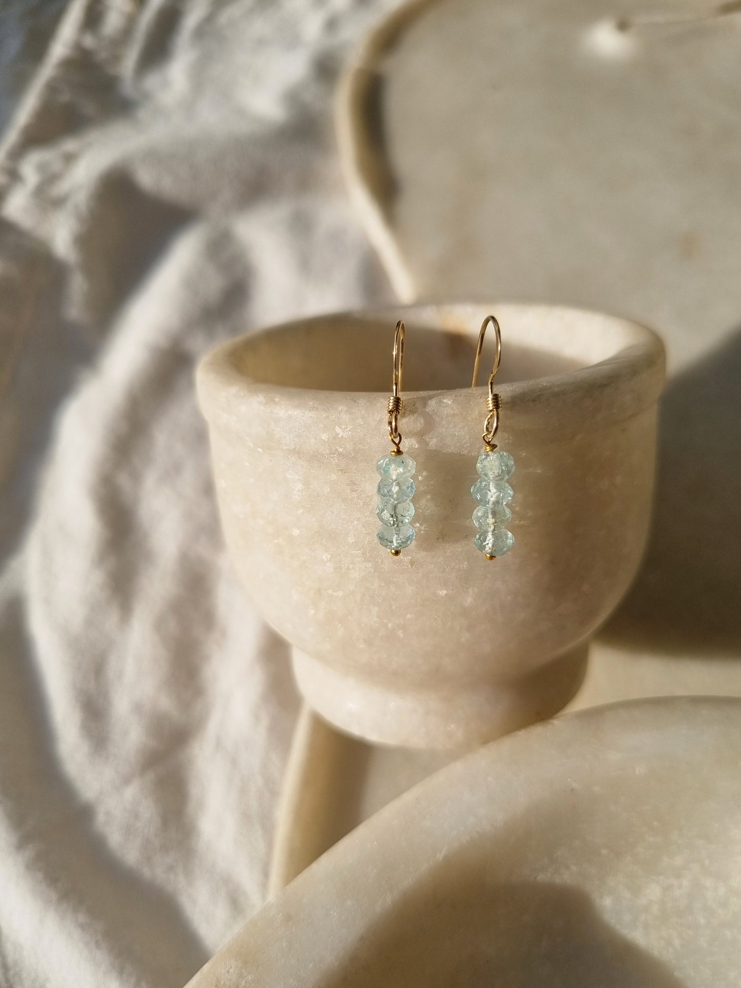 vaki - Aquamarine Baati Drop Earrings