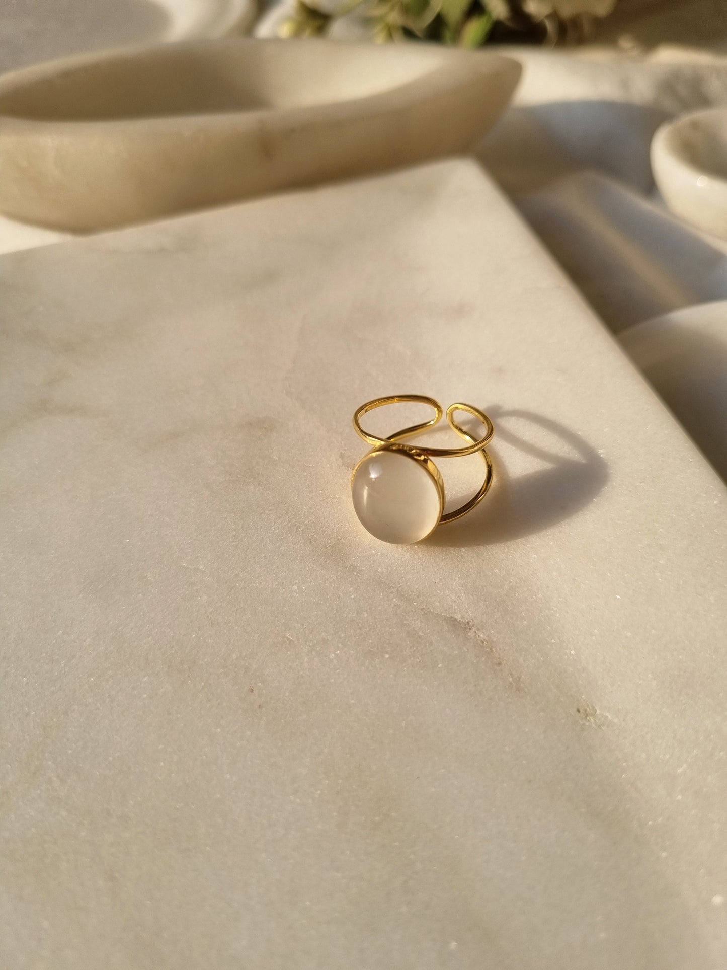 olivia - White Moonstone Ring