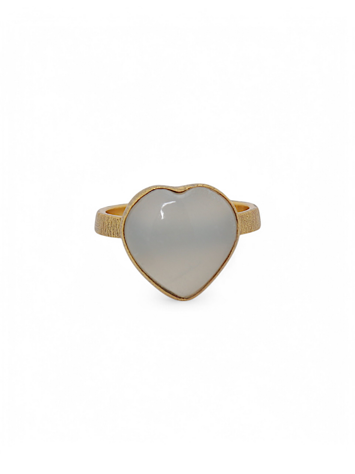 anava - White Moonstone Heart Ring