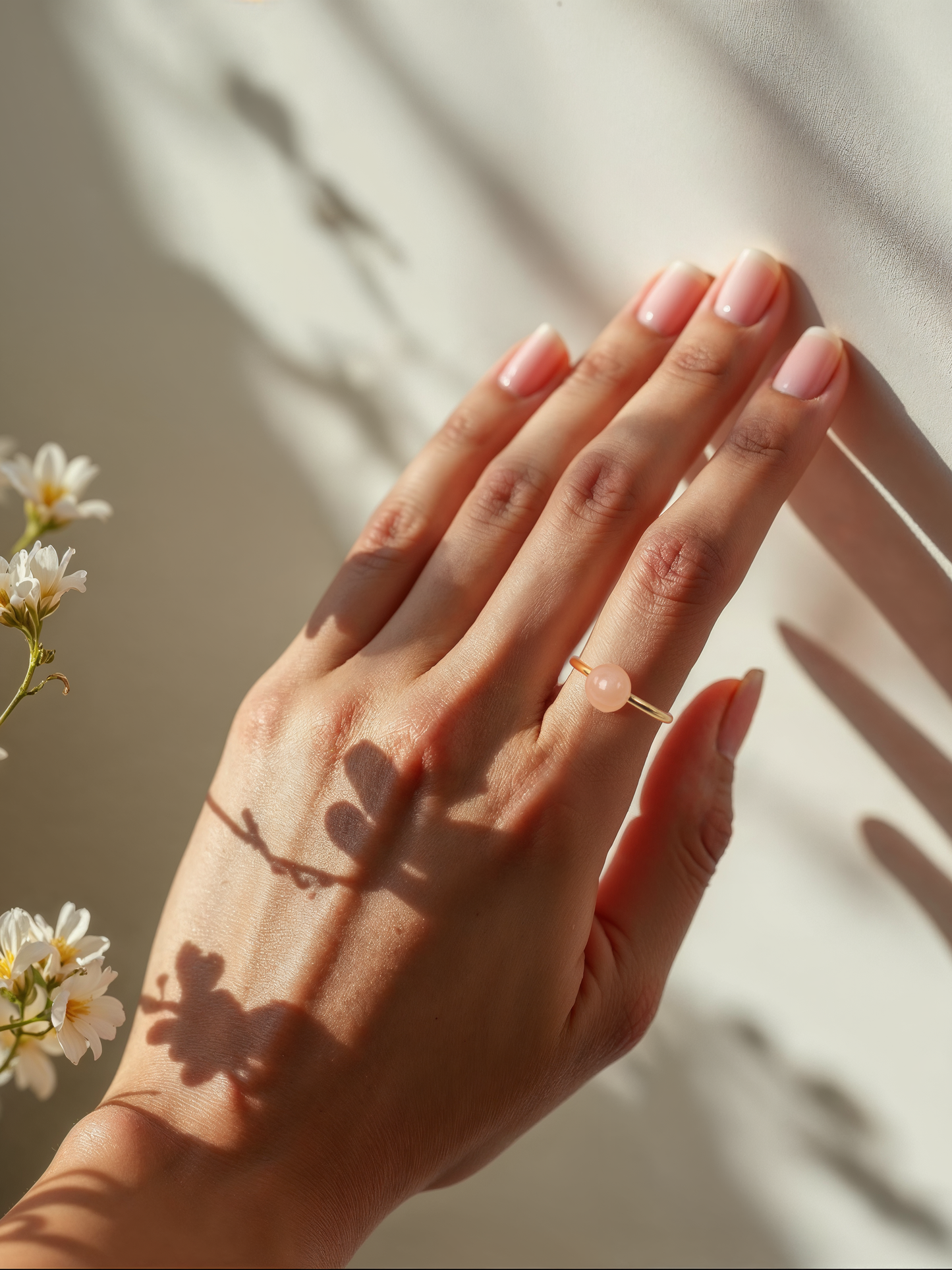 bhumi - Peach Moonstone Mood Ring