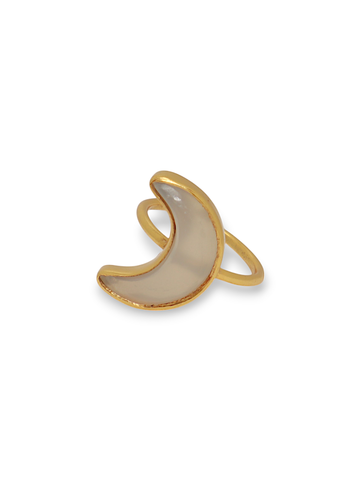 chandra - White Moonstone Luna Ring
